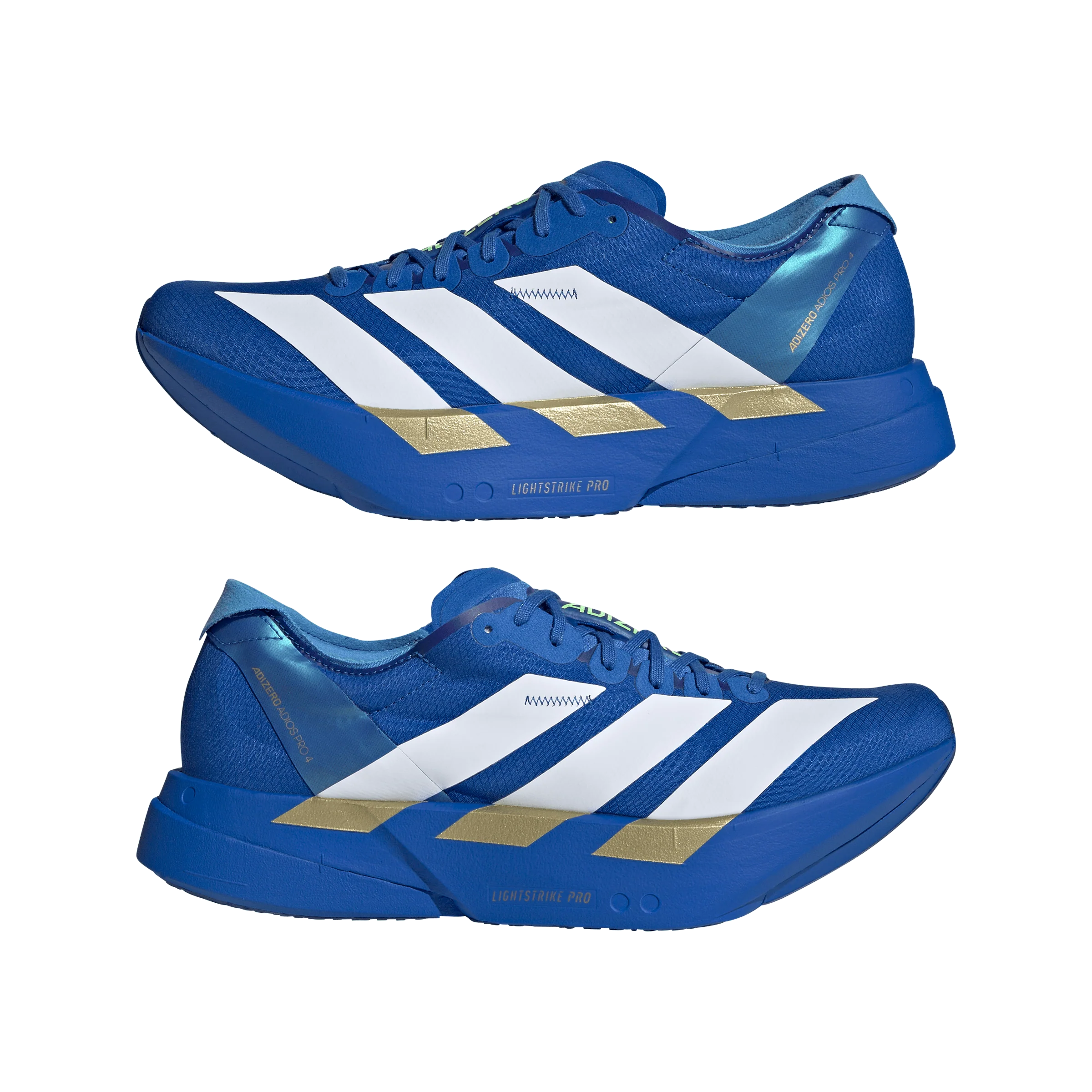 Adidas Mens Adizero Adios Pro 4 - Blue/Footwear White/Lime Burst - Neutral - SS26 - Image 3