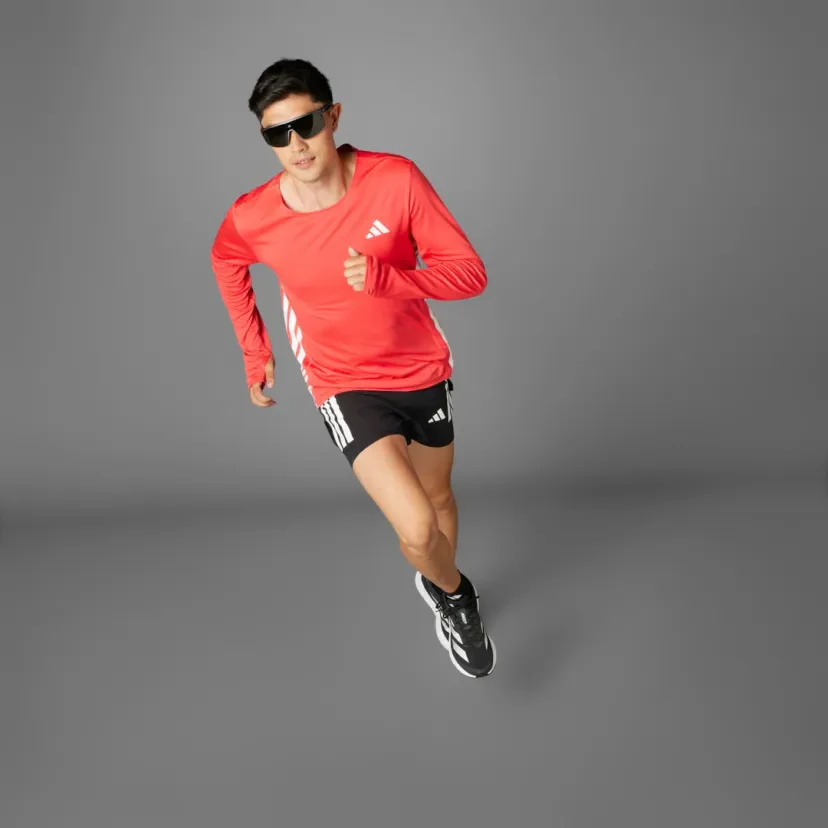 Adidas Mens Adizero Long Sleeve Tee - Semi Lucid Red - Image 4