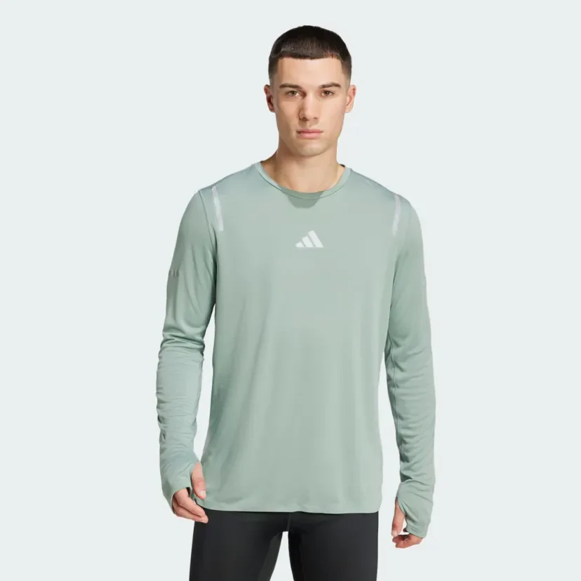 Adidas Mens Ultimate Long Sleeve - Silver Green - Image 3