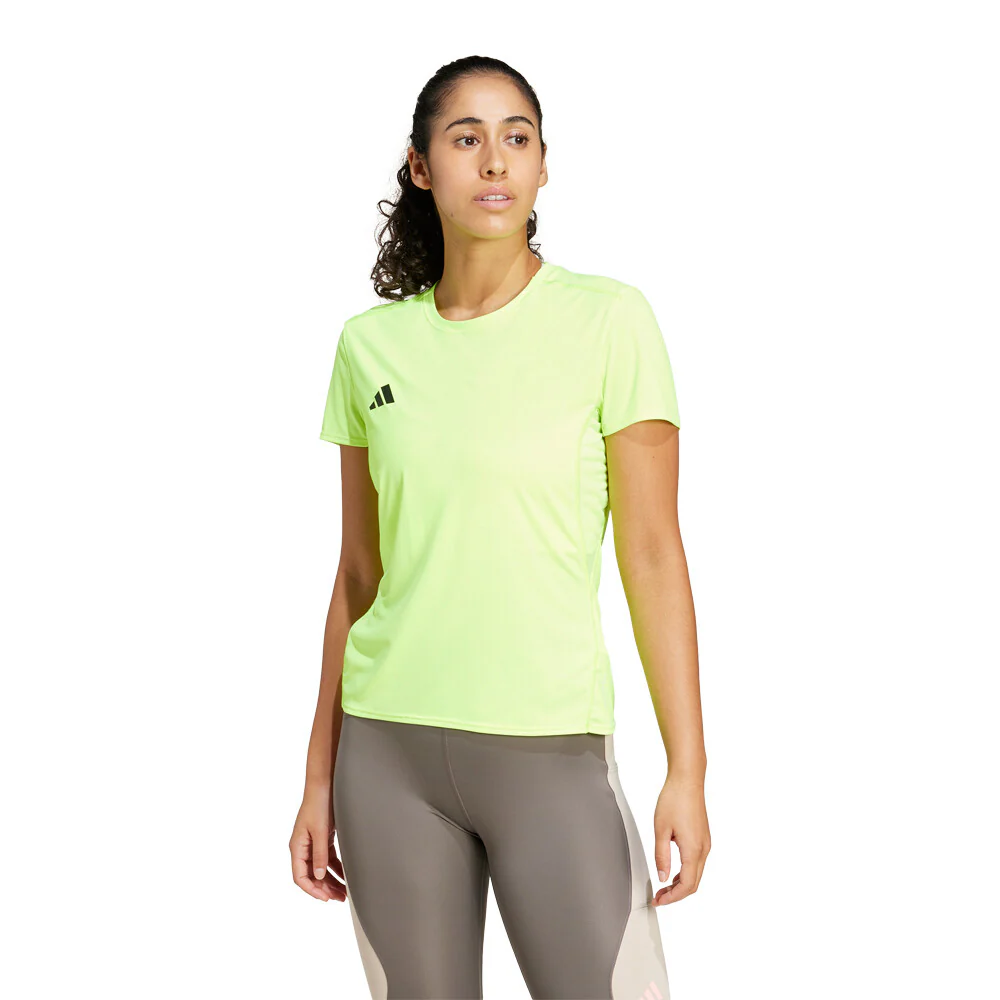 Adidas Womens Adizero Essentials Tee - Lucid Lemon - Image 3