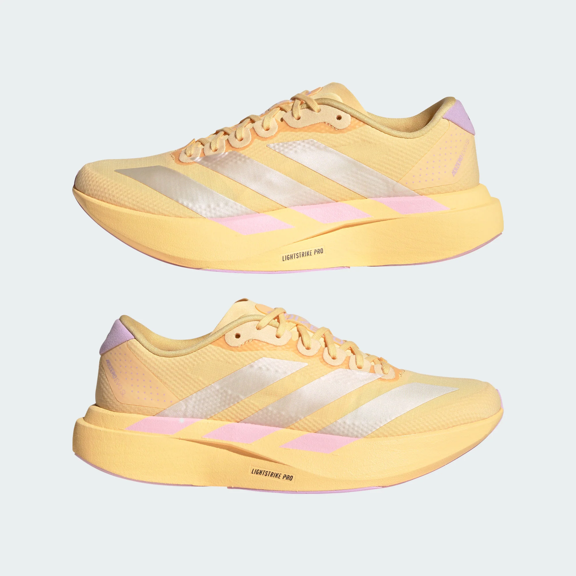 Adidas Womens Adizero Evo SL Woven - Ice Tangerine/Ice Gold Metallic/Bliss Lilac - Neutral - SS26 - Image 3