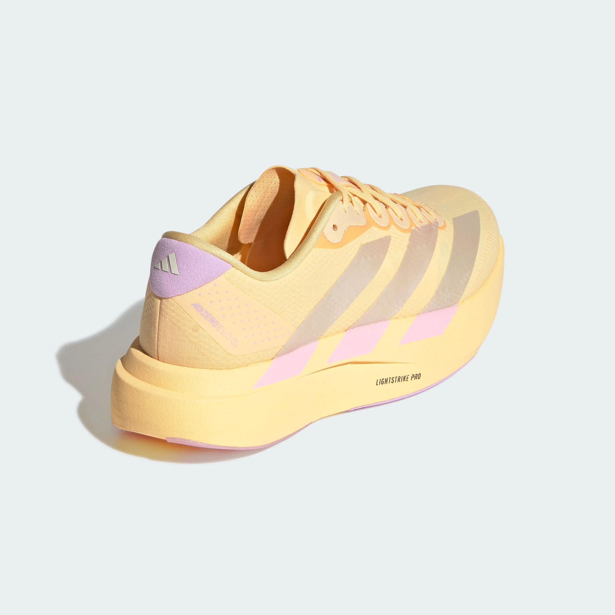 Adidas Womens Adizero Evo SL Woven - Ice Tangerine/Ice Gold Metallic/Bliss Lilac - Neutral - SS26 - Image 4