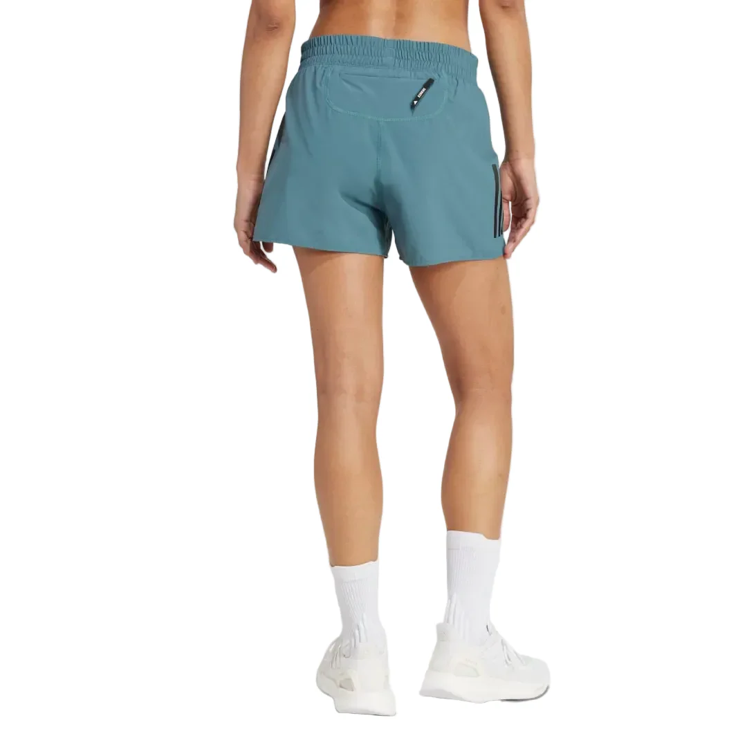 Adidas Womens Own The Run 4" Shorts - Blue - Image 2