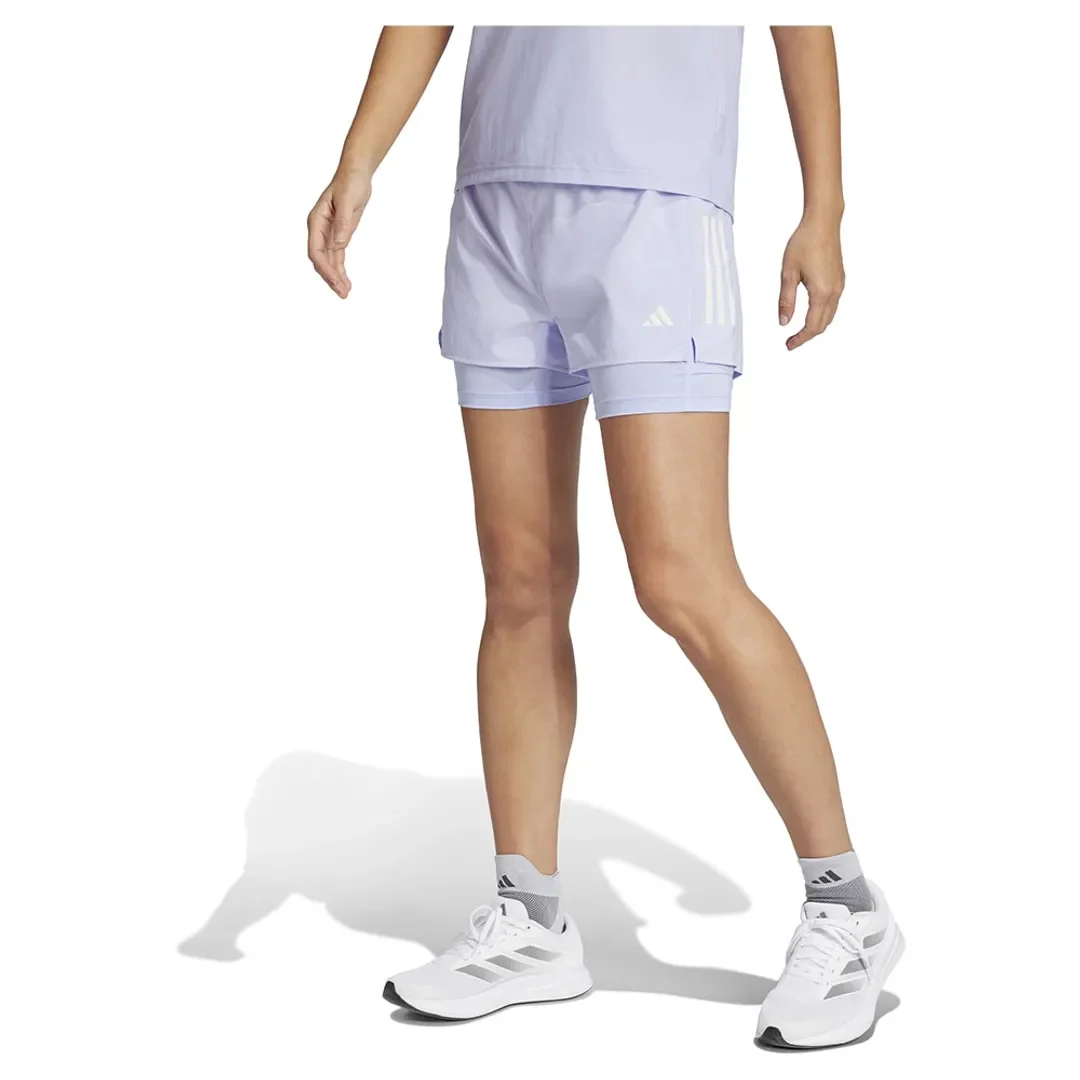 Adidas Womens Own The Run Climacool 2in1 Shorts - Violet - Image 3