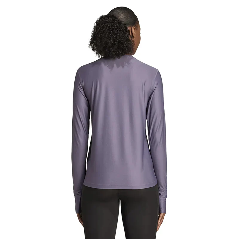Adidas Womens Own The Run Long Sleeve Black - Purple - Image 2