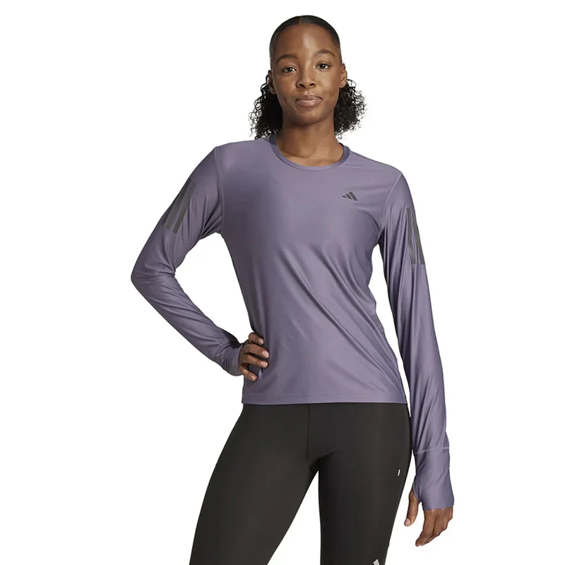 Adidas Womens Own The Run Long Sleeve Black - Purple - Image 3
