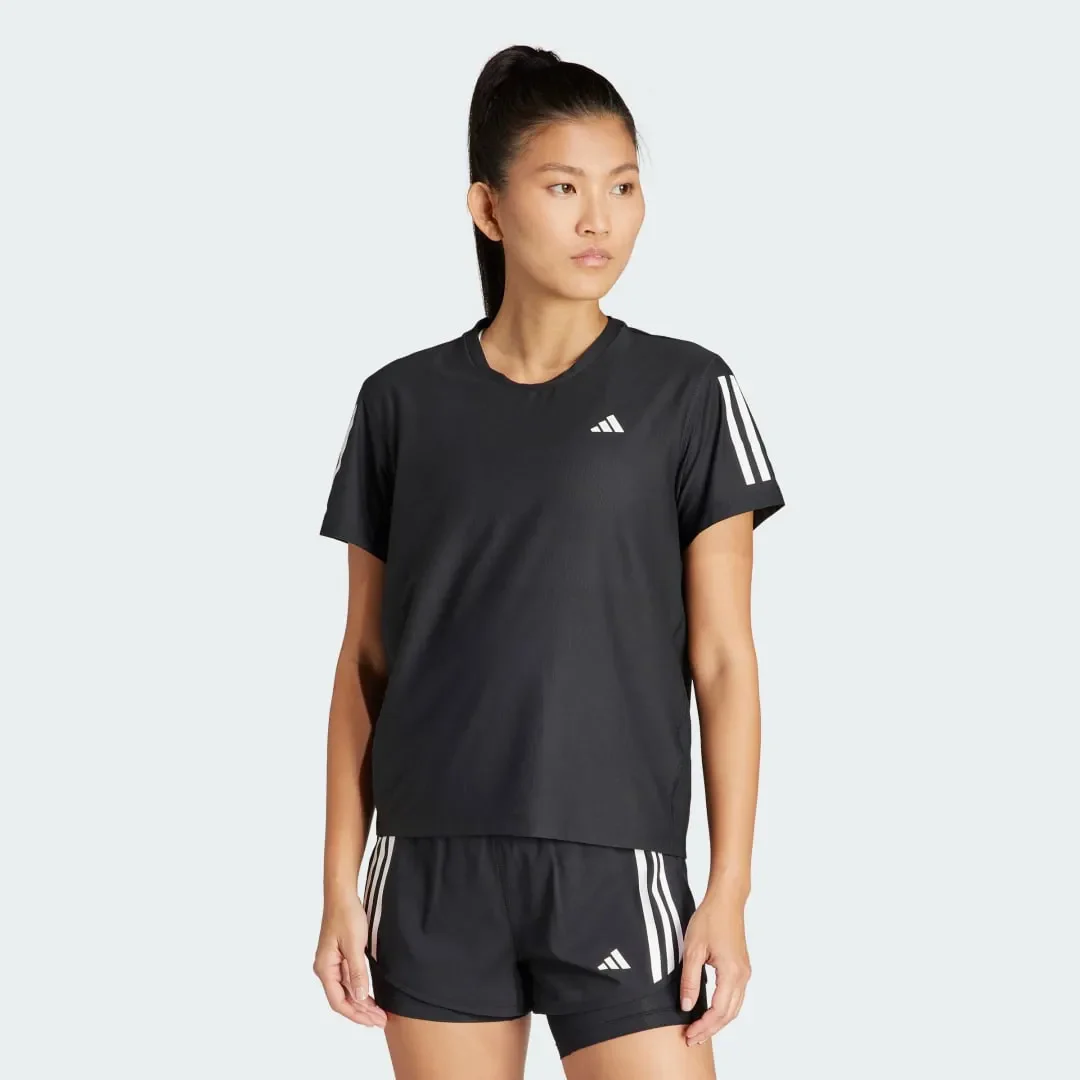 Adidas Womens Own The Run T-Shirt - Black - Image 3