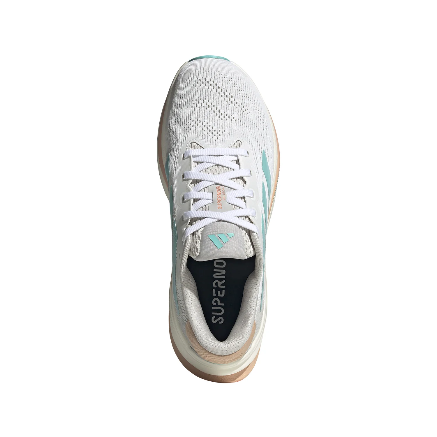 Adidas Womens Supernova Solution 2 - Footwear White/Flash Aqua/Powder Coral - Stability - SS25 - Image 3