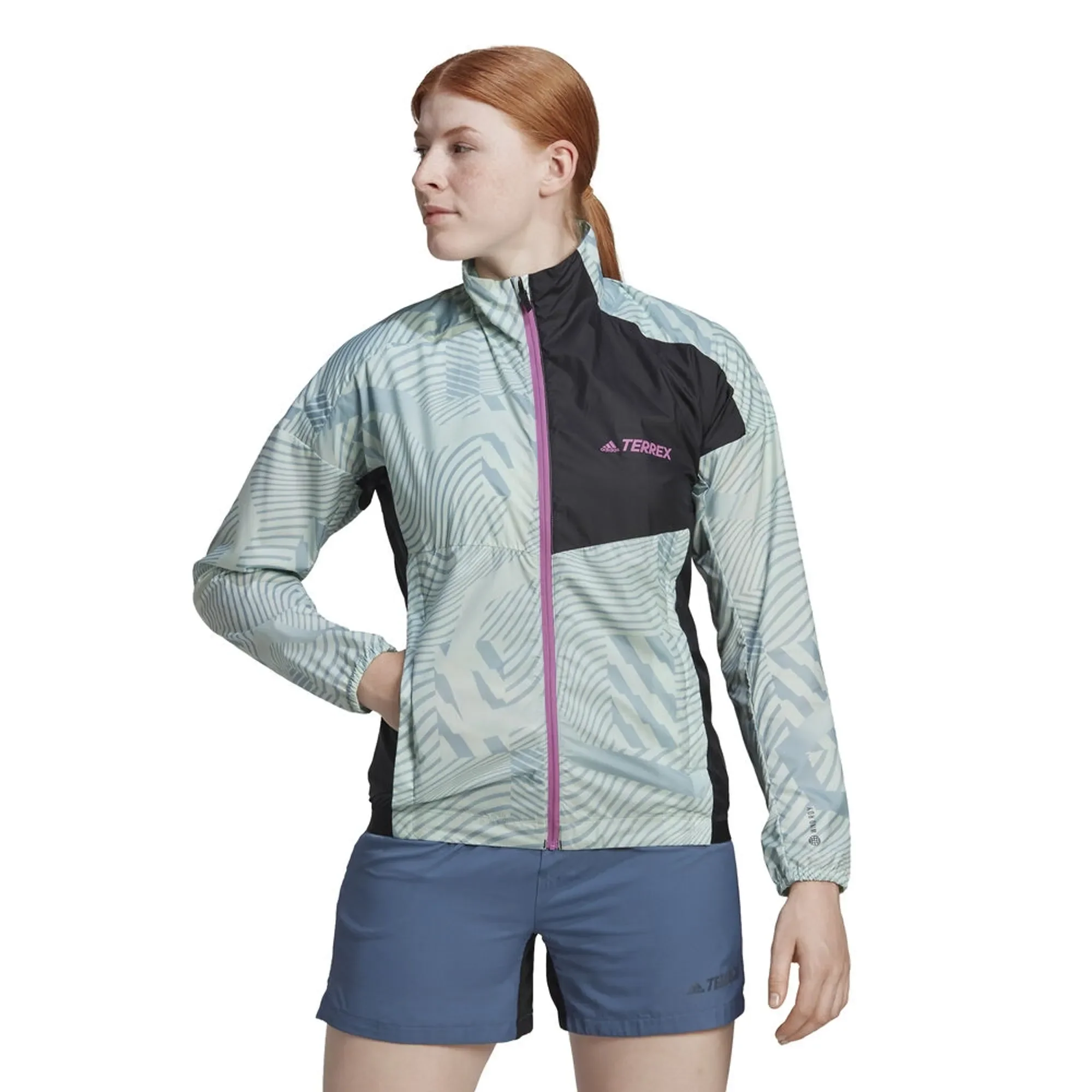 Adidas Womens Terrex Trail Wind Jacket - Green - Image 2