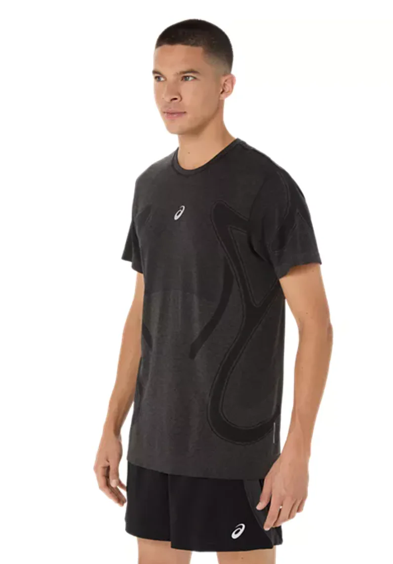 Asics Mens Road Seamless SS Top - Performance Black - Image 3