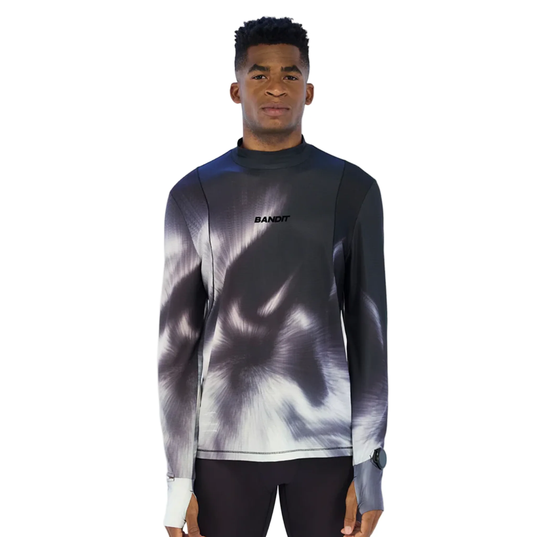 Bandit Mens AuraGrid Mockneck Long Sleeve - Haze Multi - SS26 - Image 2