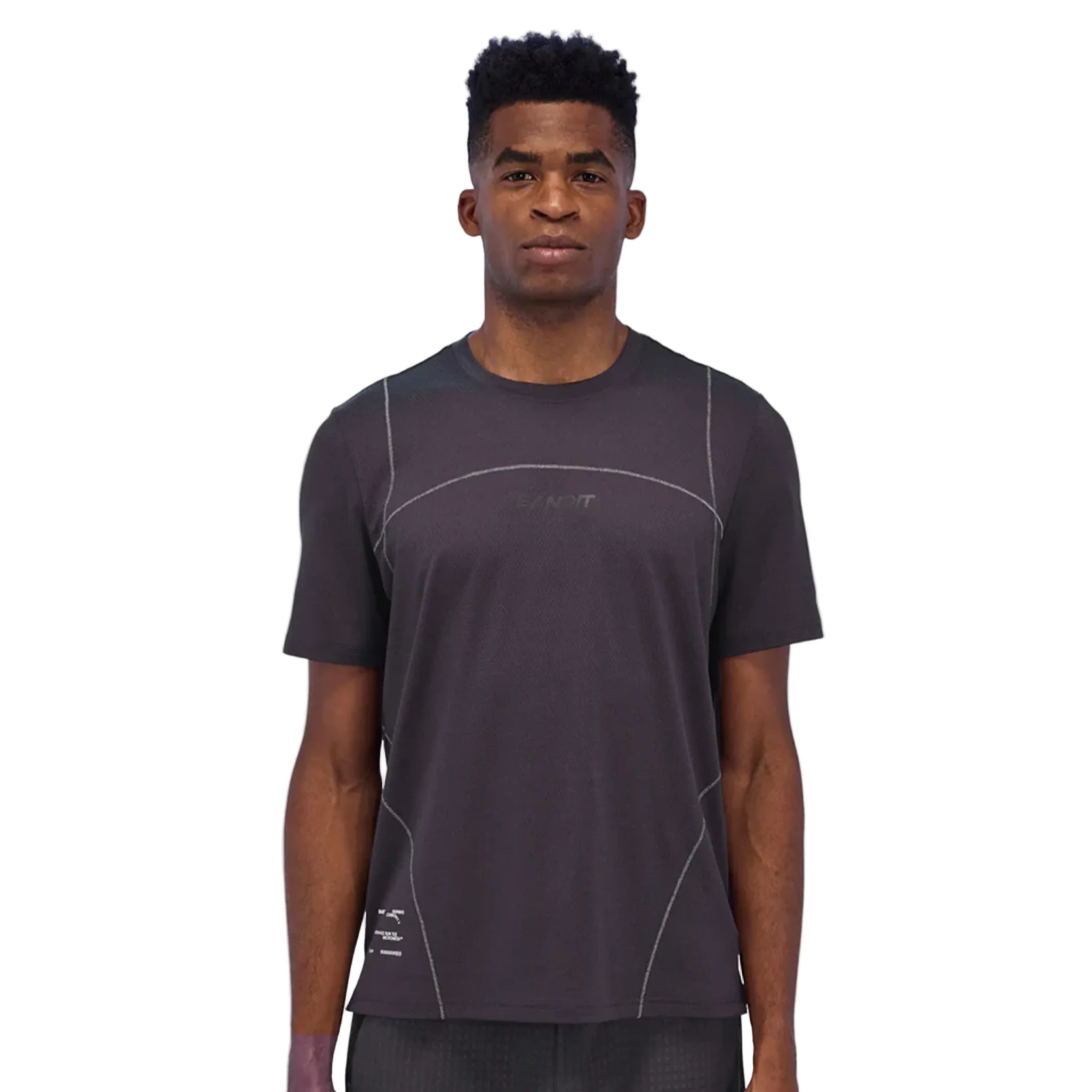 Bandit Mens Micromesh Reflecto Stitch Run Tee - Shadow - SS26 - Image 2