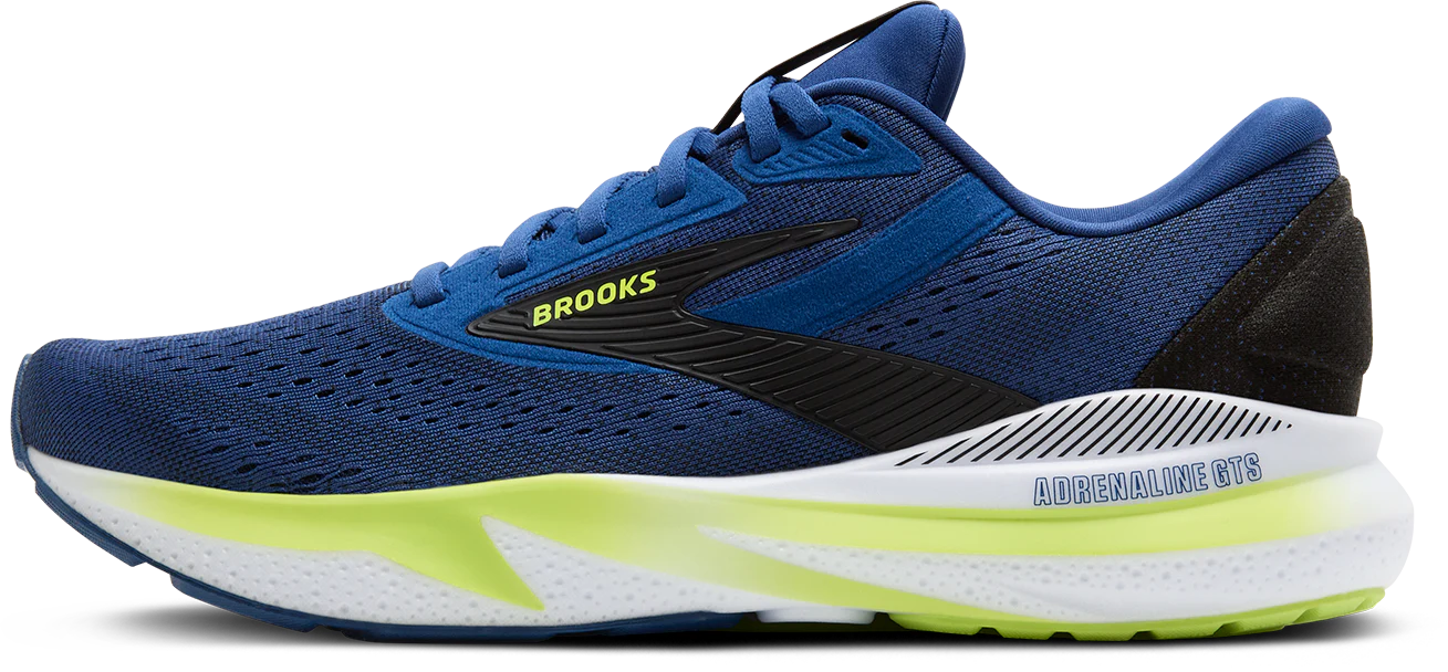 Brooks Mens Adrenaline GTS 24 - Navy Peony/Black/Acid Lime - Stability - AW25 - Image 3