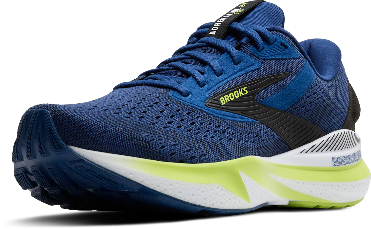 Brooks Mens Adrenaline GTS 24 - Navy Peony/Black/Acid Lime - Stability - AW25 - Image 6