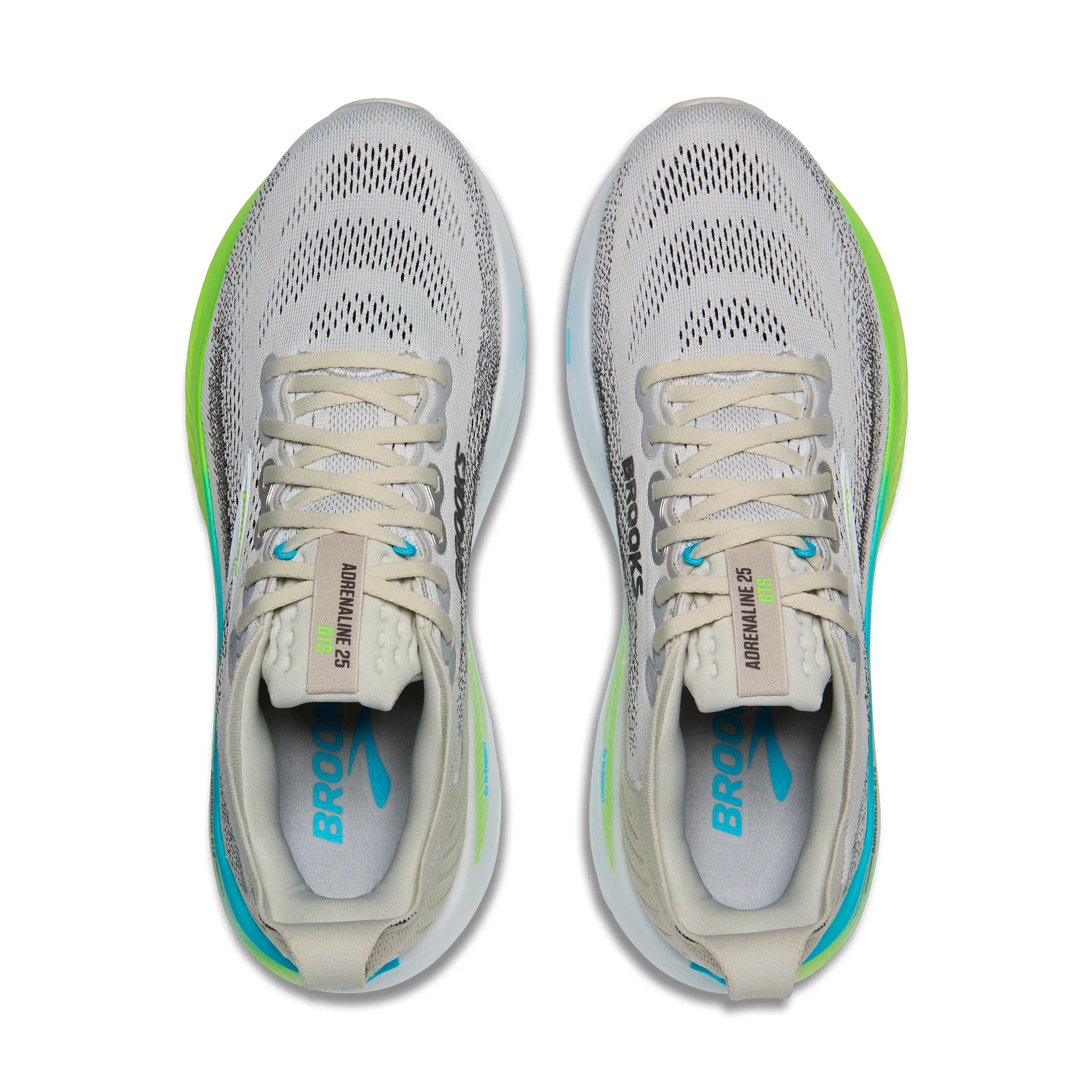 Brooks Mens Adrenaline GTS 25 - Oyster/Green Gecko/Blue - Stability - SS26 - Image 3