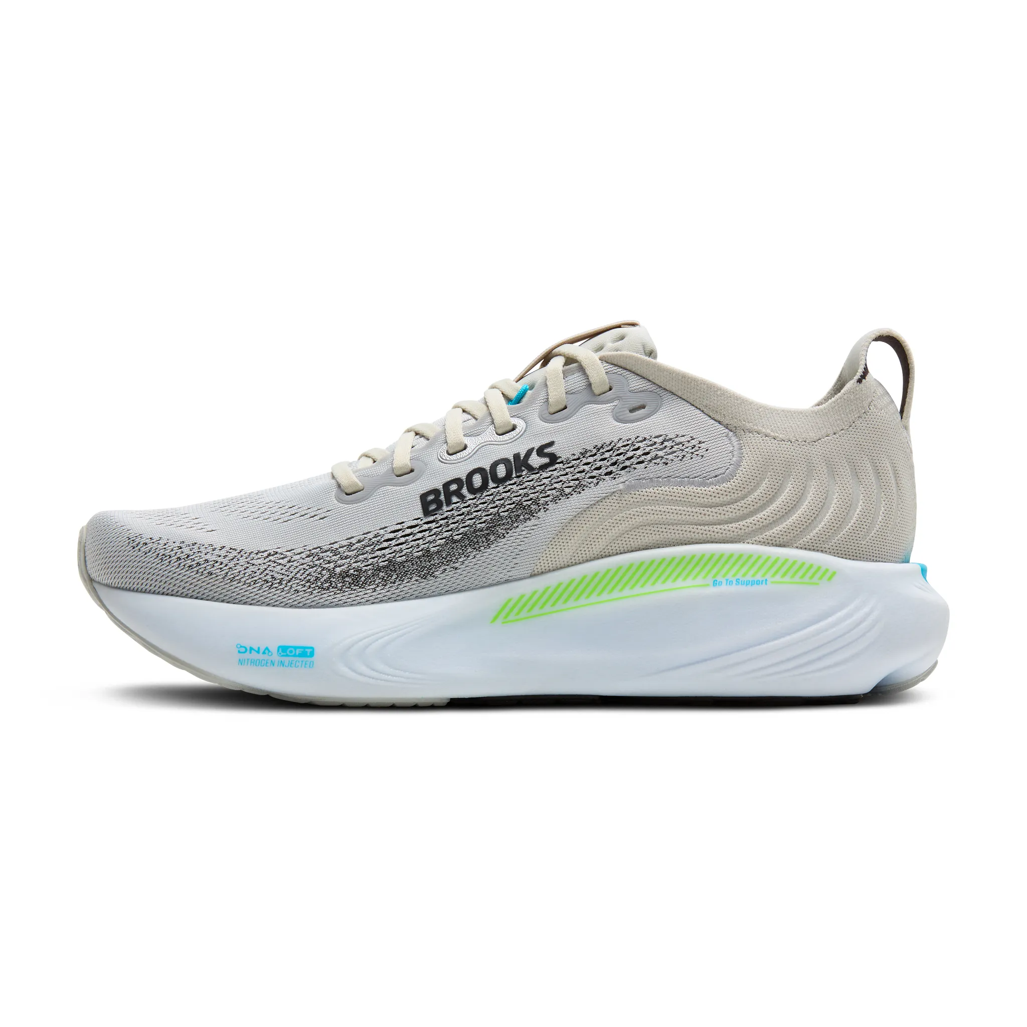 Brooks Mens Adrenaline GTS 25 - Oyster/Green Gecko/Blue - Stability - SS26 - Image 4