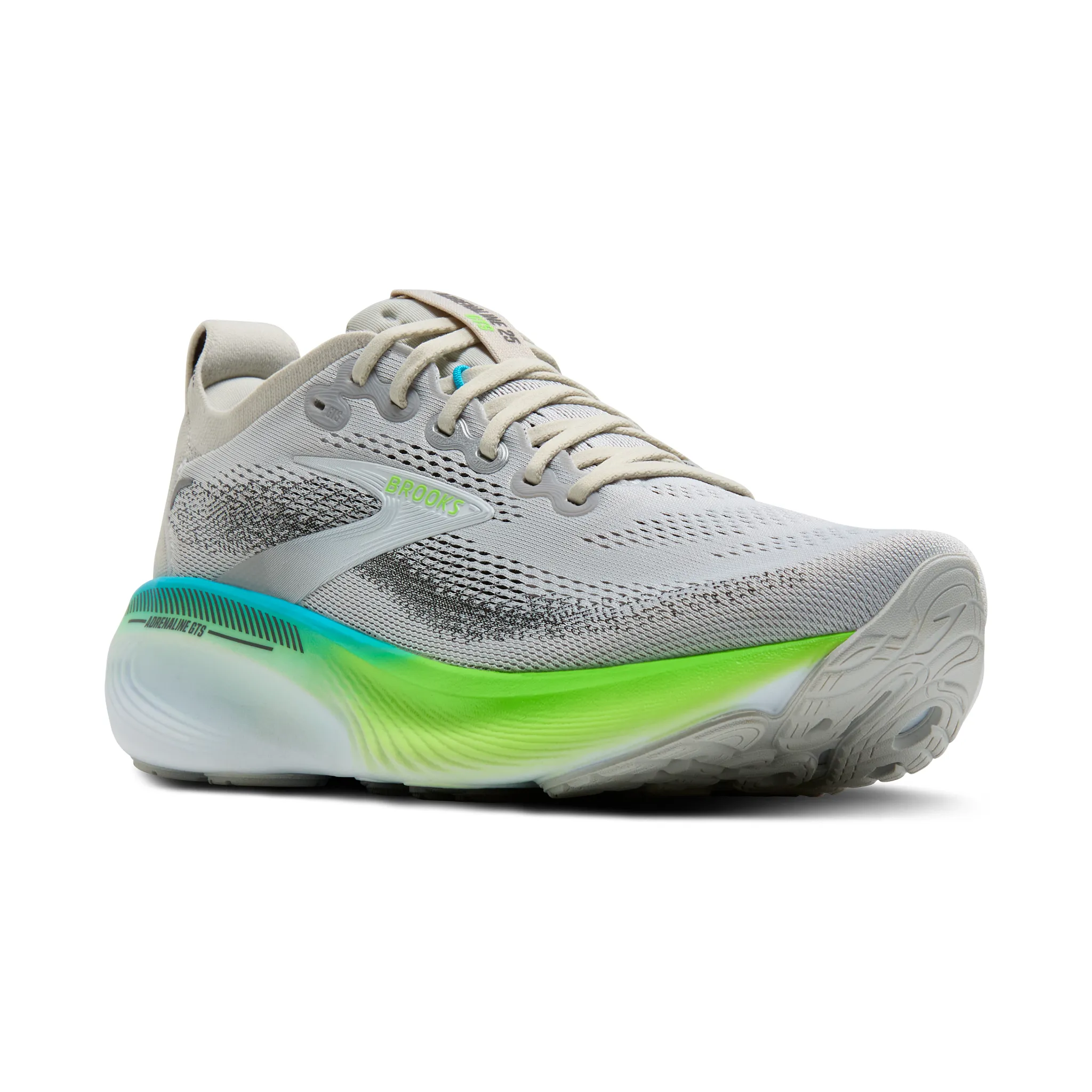 Brooks Mens Adrenaline GTS 25 - Oyster/Green Gecko/Blue - Stability - SS26 - Image 6