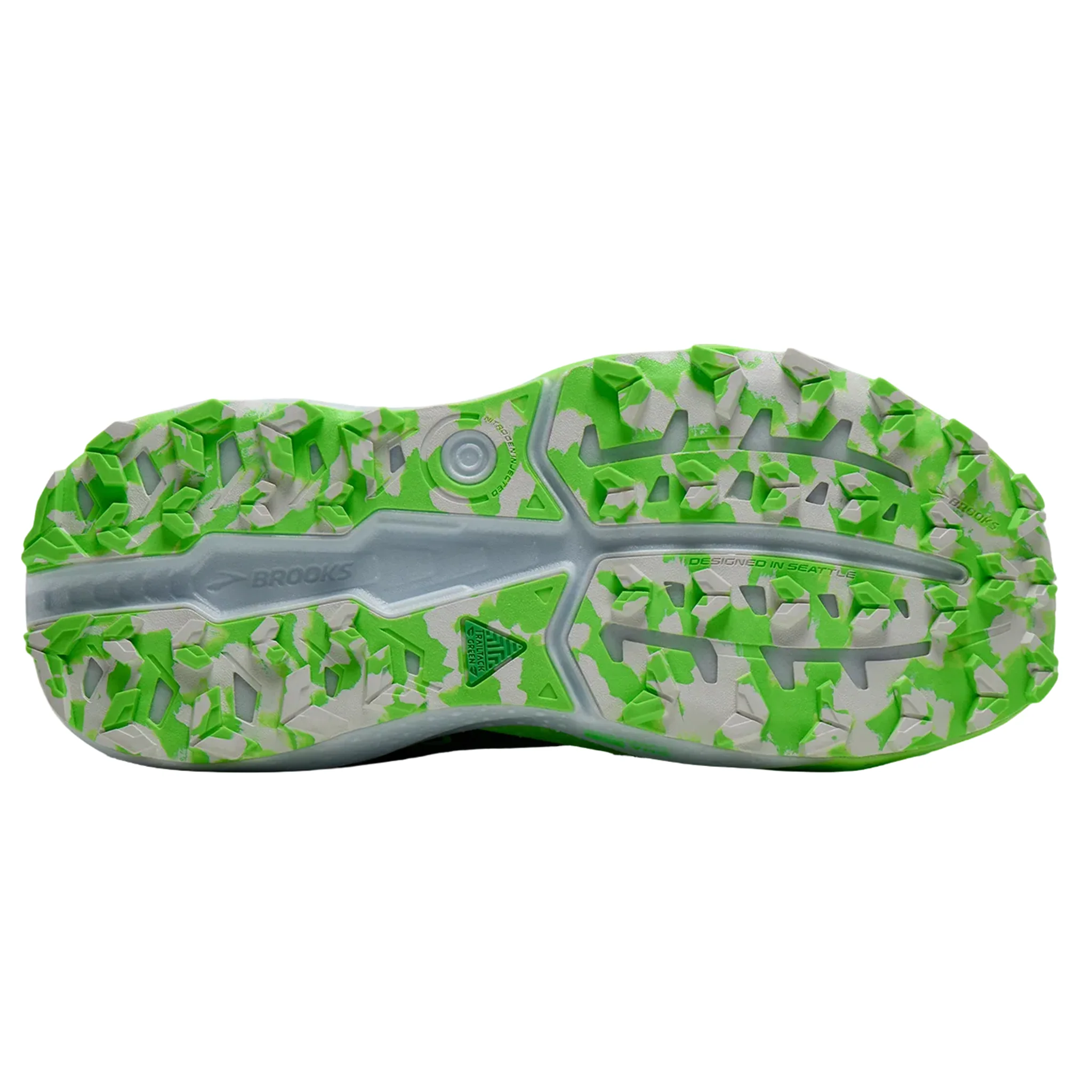 Brooks Mens Caldera 8 - Atlantic Deep/Green/White - Trail - SS26 - Image 2