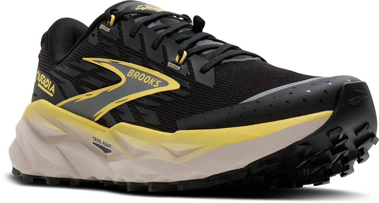 Brooks Mens Cascadia 19 - Black/Yellow/Chateau - Trail - SS26 - Image 6