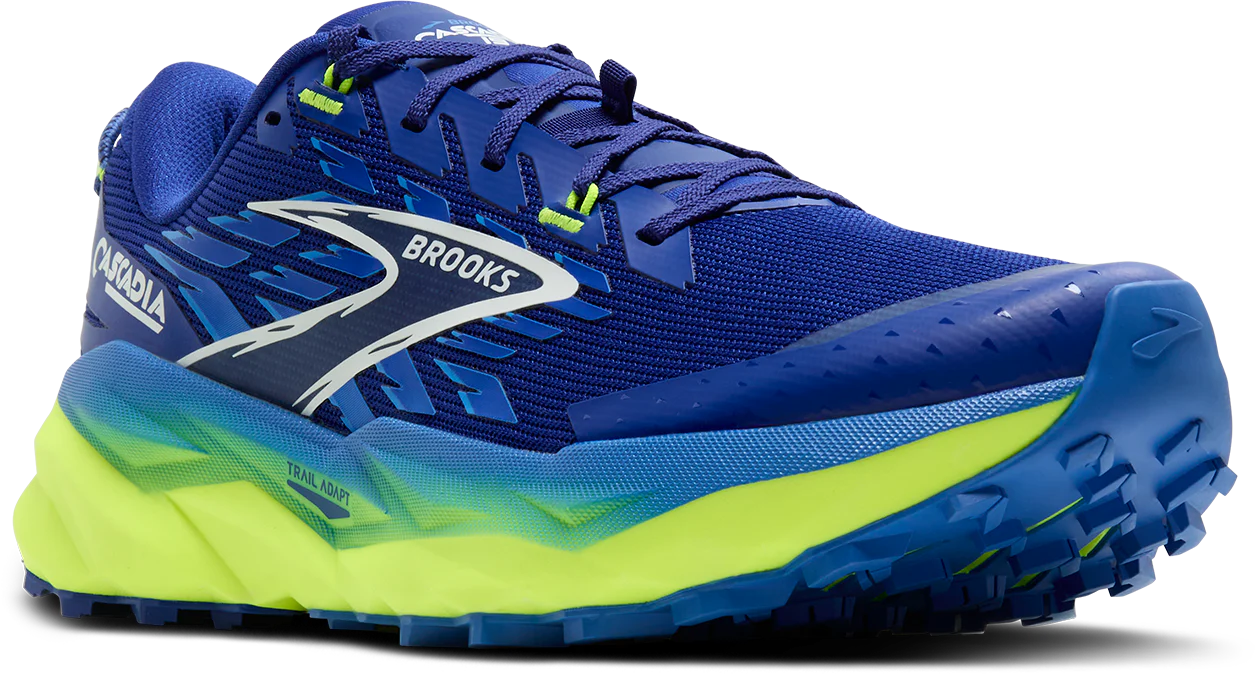 Brooks Mens Cascadia 19 Wide - 2E Width - Surf the Web/Nightlife/White - Trail - AW25 - Image 3