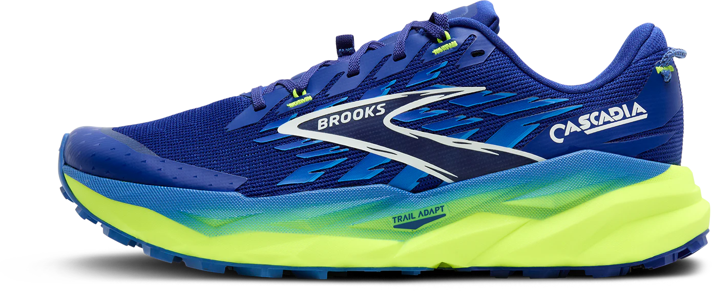 Brooks Mens Cascadia 19 Wide - 2E Width - Surf the Web/Nightlife/White - Trail - AW25 - Image 4