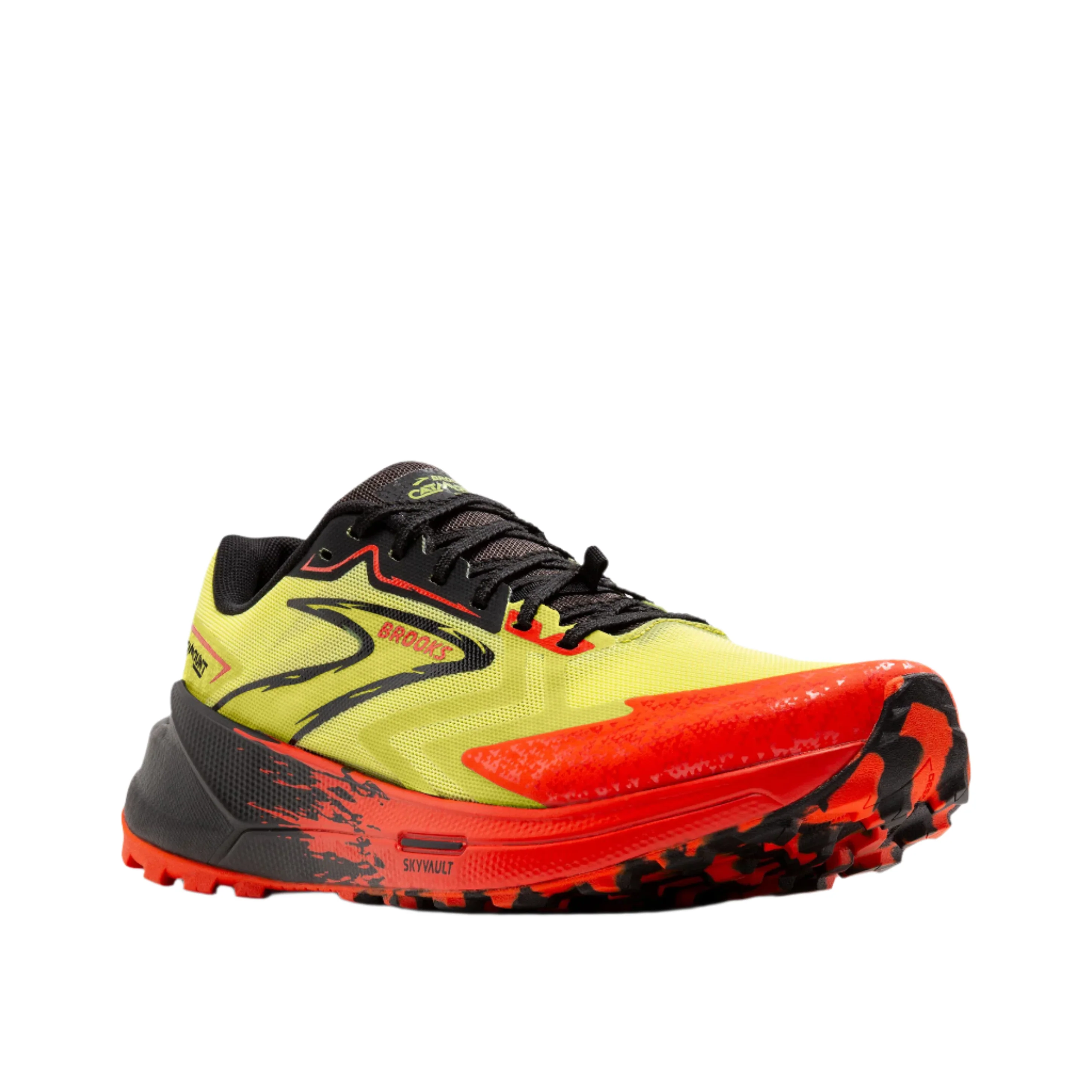 Brooks Mens Catamount 3 - Acid Lime/Cherry Tomato/Black - Trail - Image 3