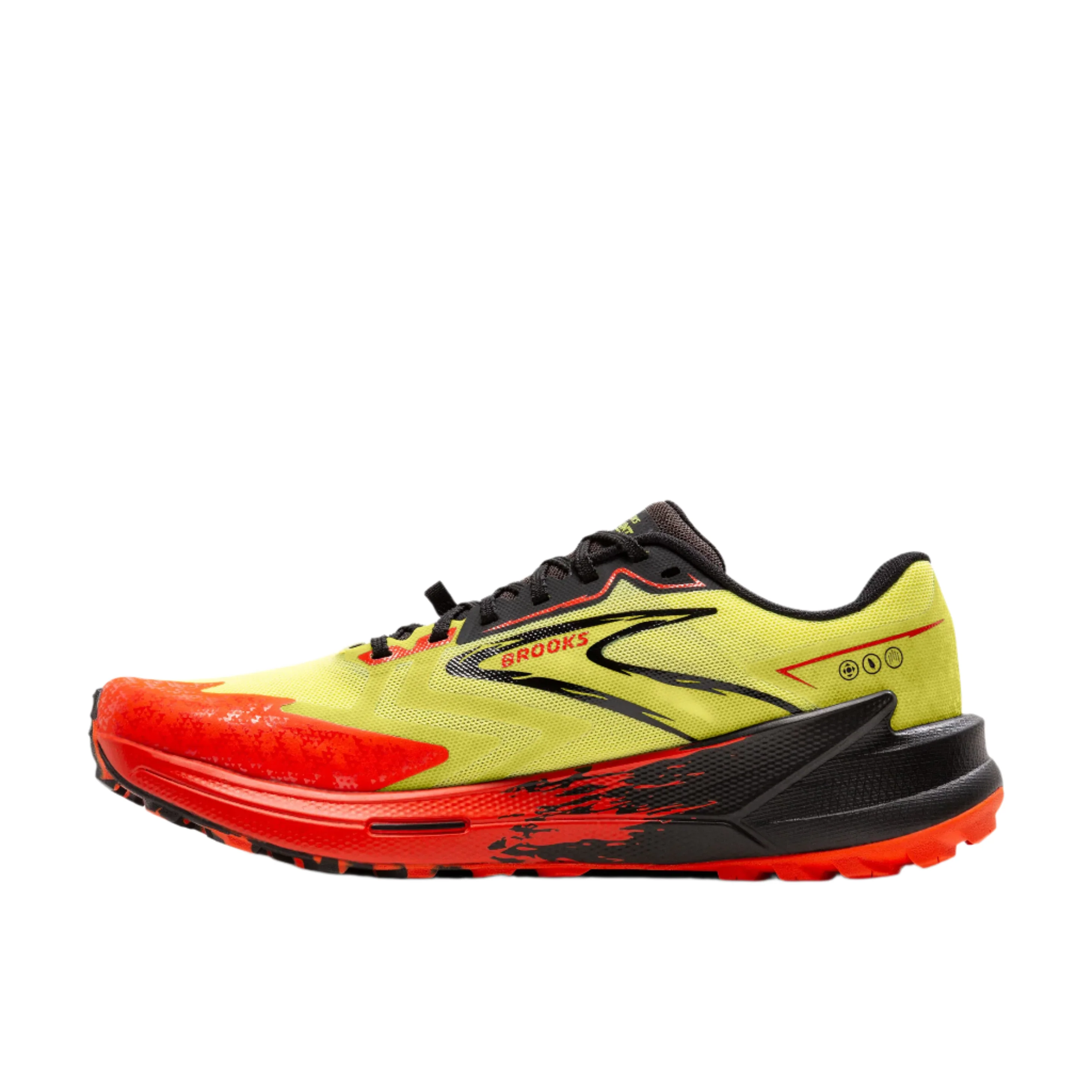 Brooks Mens Catamount 3 - Acid Lime/Cherry Tomato/Black - Trail - Image 5