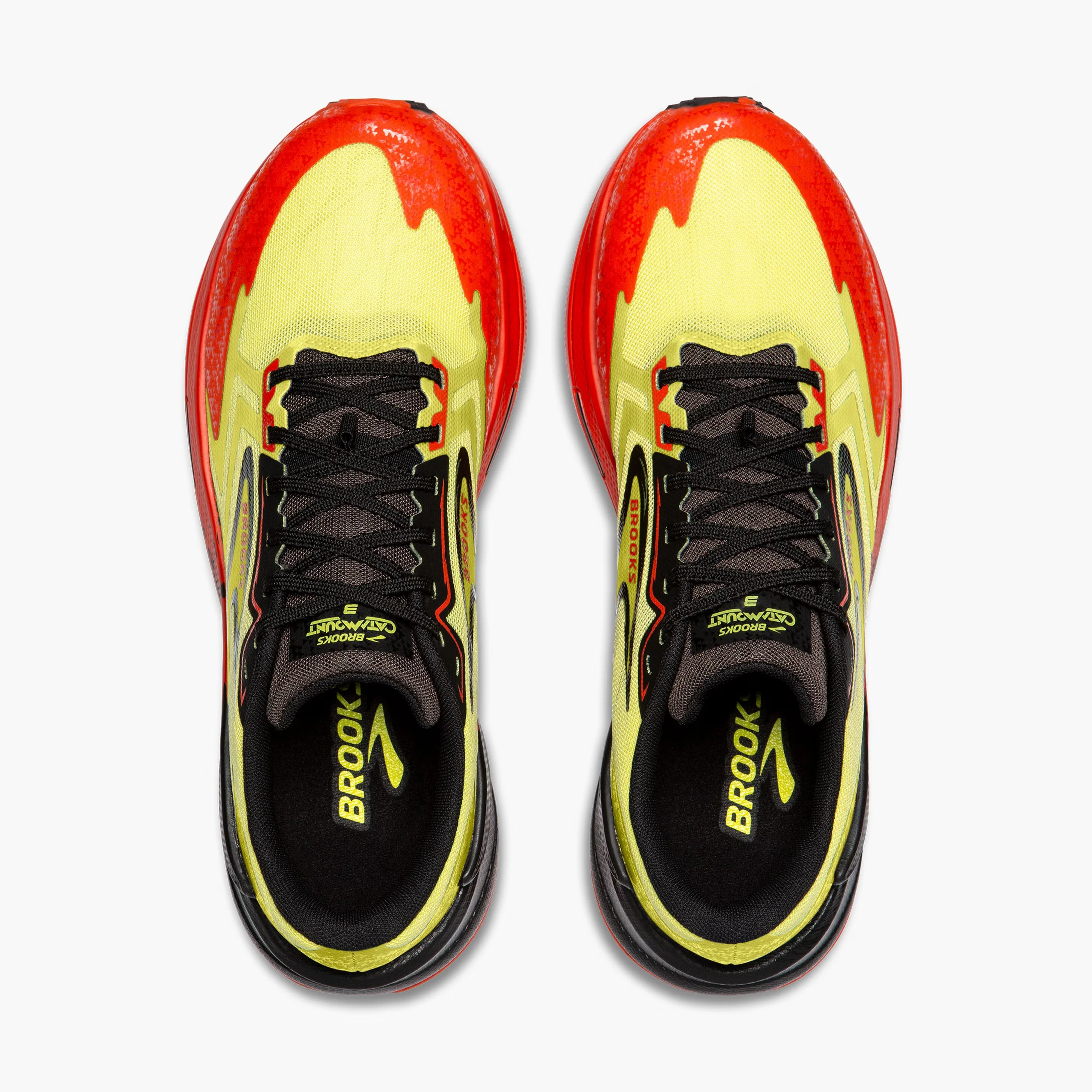 Brooks Mens Catamount 3 - Acid Lime/Cherry Tomato/Black - Trail - Image 6