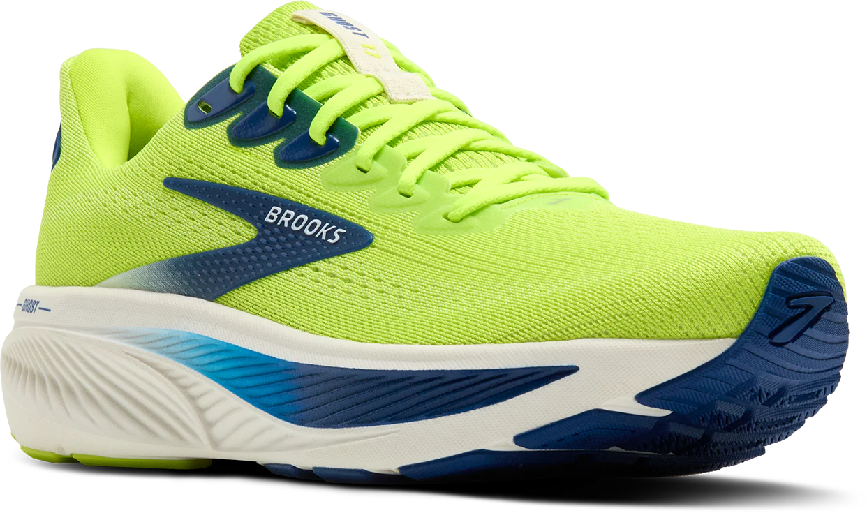 Brooks Mens Ghost 17 - Acid Lime/Navy/White - Neutral - AW25 - Image 3