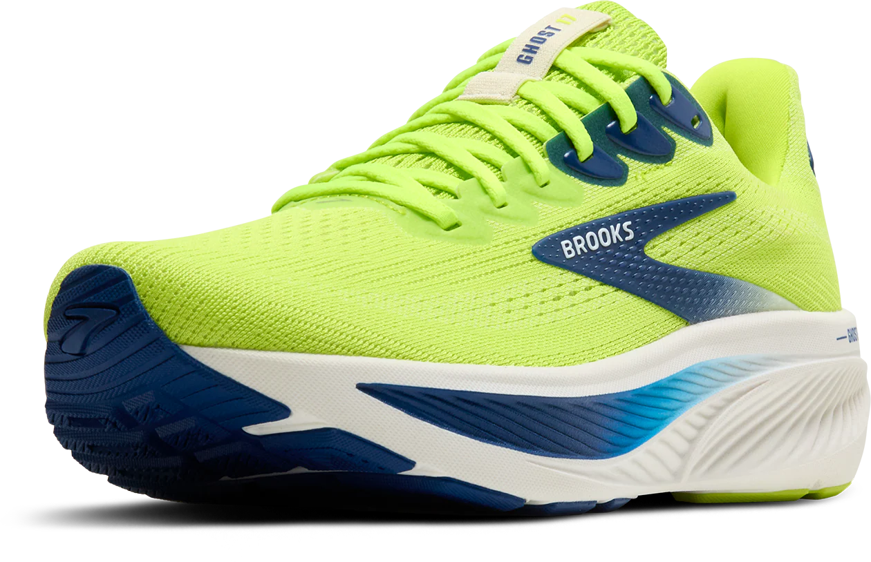 Brooks Mens Ghost 17 - Acid Lime/Navy/White - Neutral - AW25 - Image 5