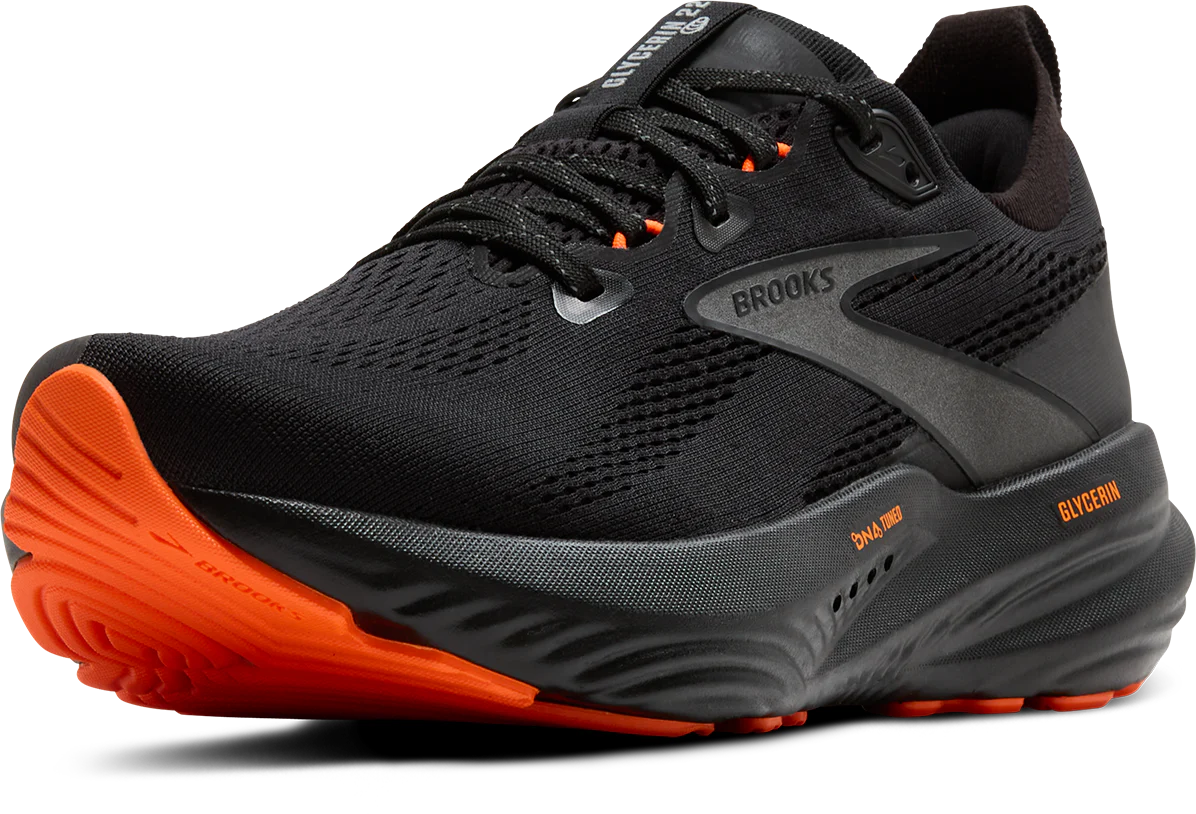 Brooks Mens Glycerin 22 - Black/Orange - Neutral - AW25 - Image 3