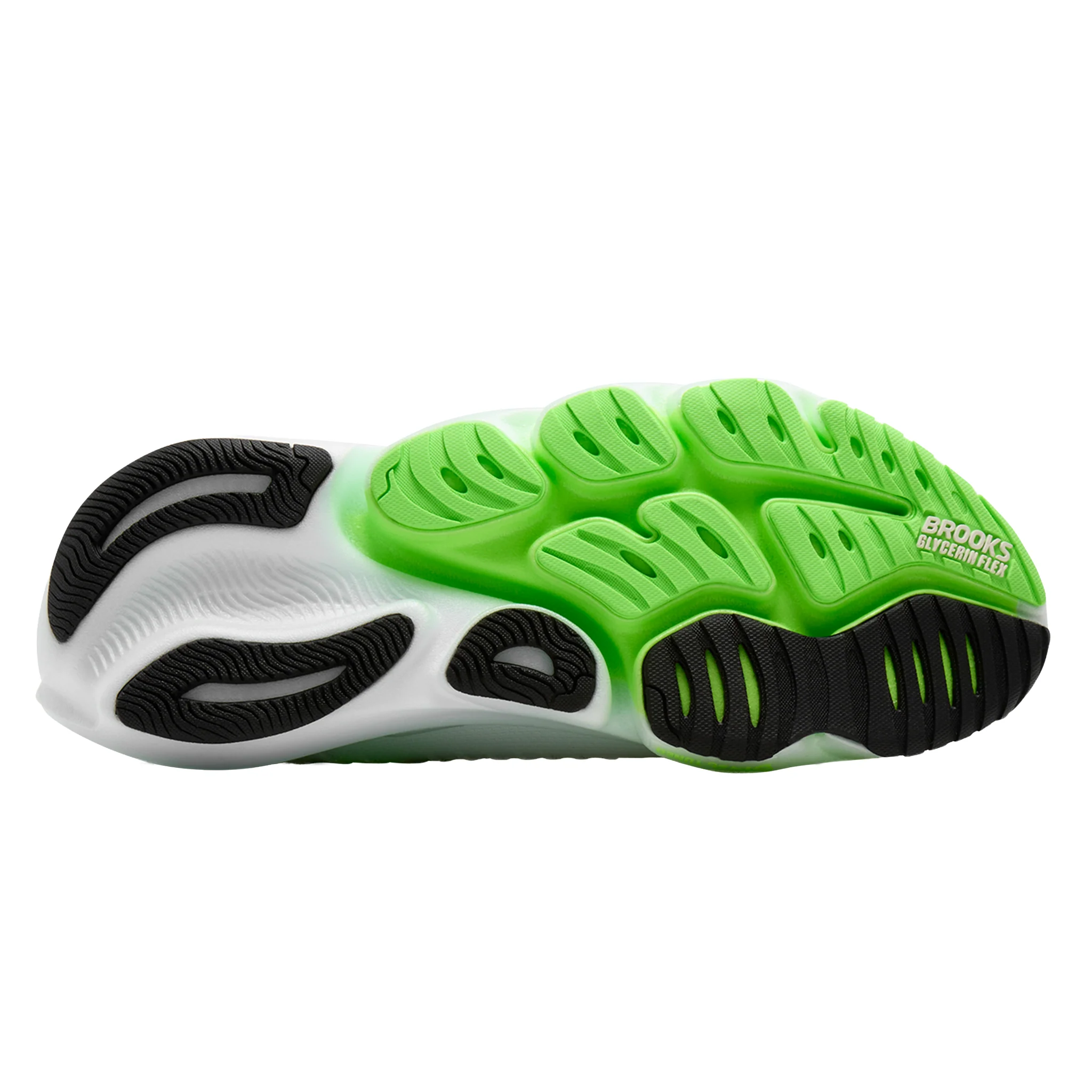 Brooks Mens Glycerin Flex - White/Green Gecko/Phantom - SS26 - Image 2