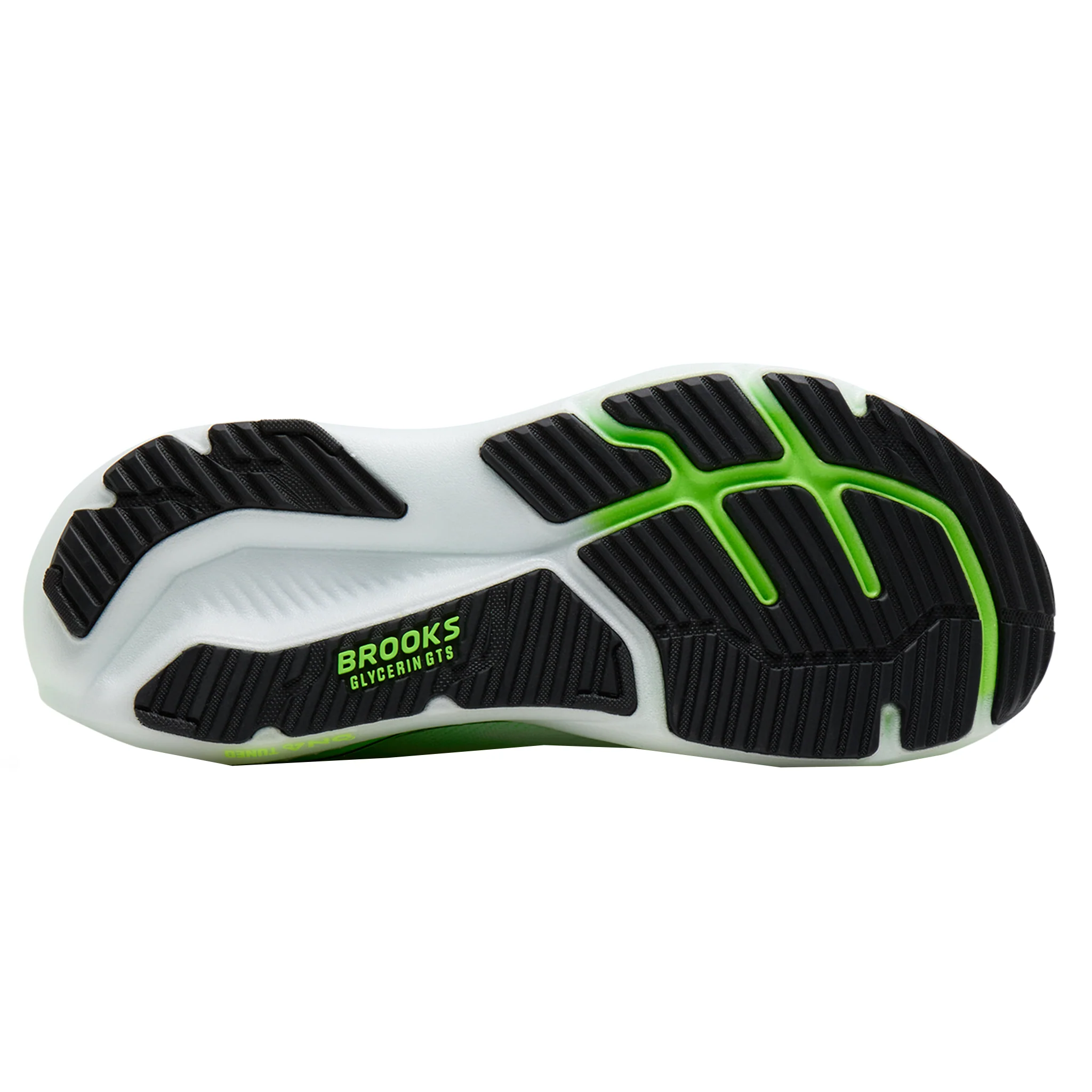Brooks Mens Glycerin GTS 23 - White/Phantom/Green Gecko - Stability - SS26 - Image 2