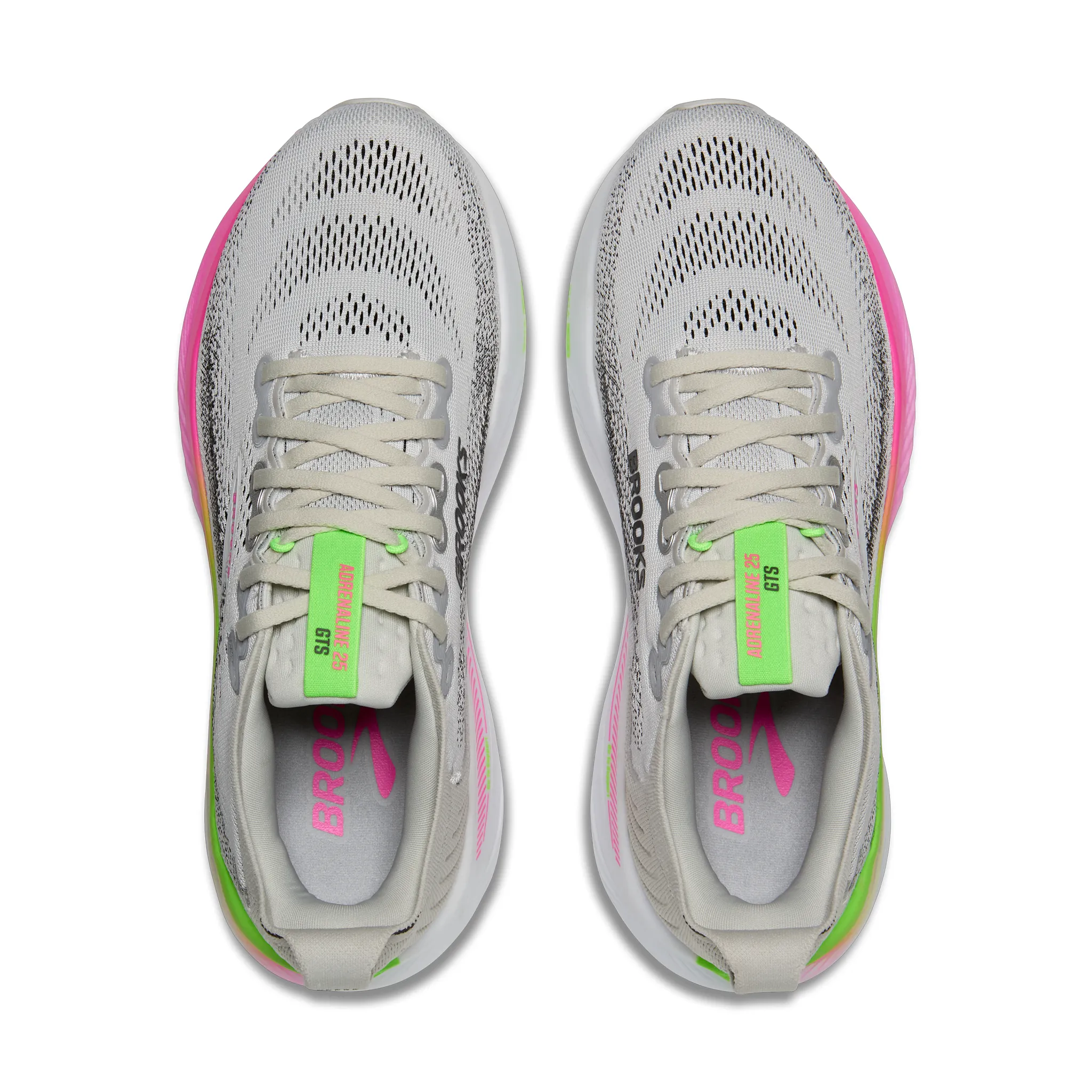 Brooks Womens Adrenaline GTS 25 - Oyster/Pink/Green - Stability - SS26 - Image 5