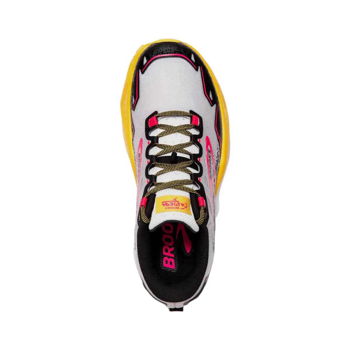 Brooks Womens Caldera 7 - Lunar Rock/Lemon Chrome/Black - Trail - Image 3