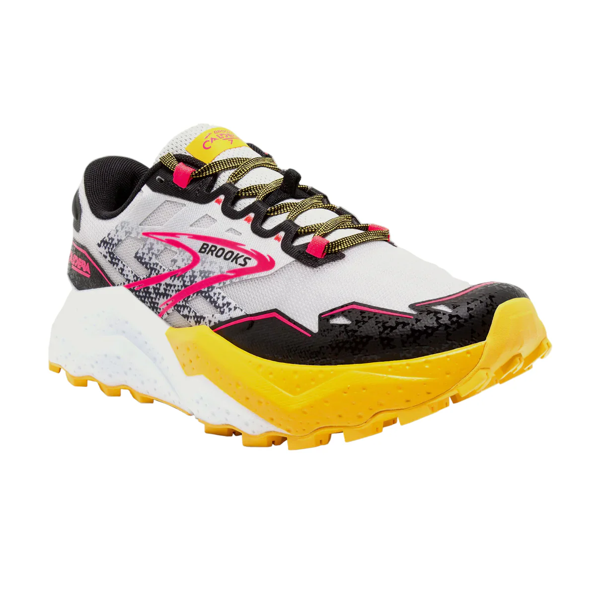 Brooks Womens Caldera 7 - Lunar Rock/Lemon Chrome/Black - Trail - Image 4