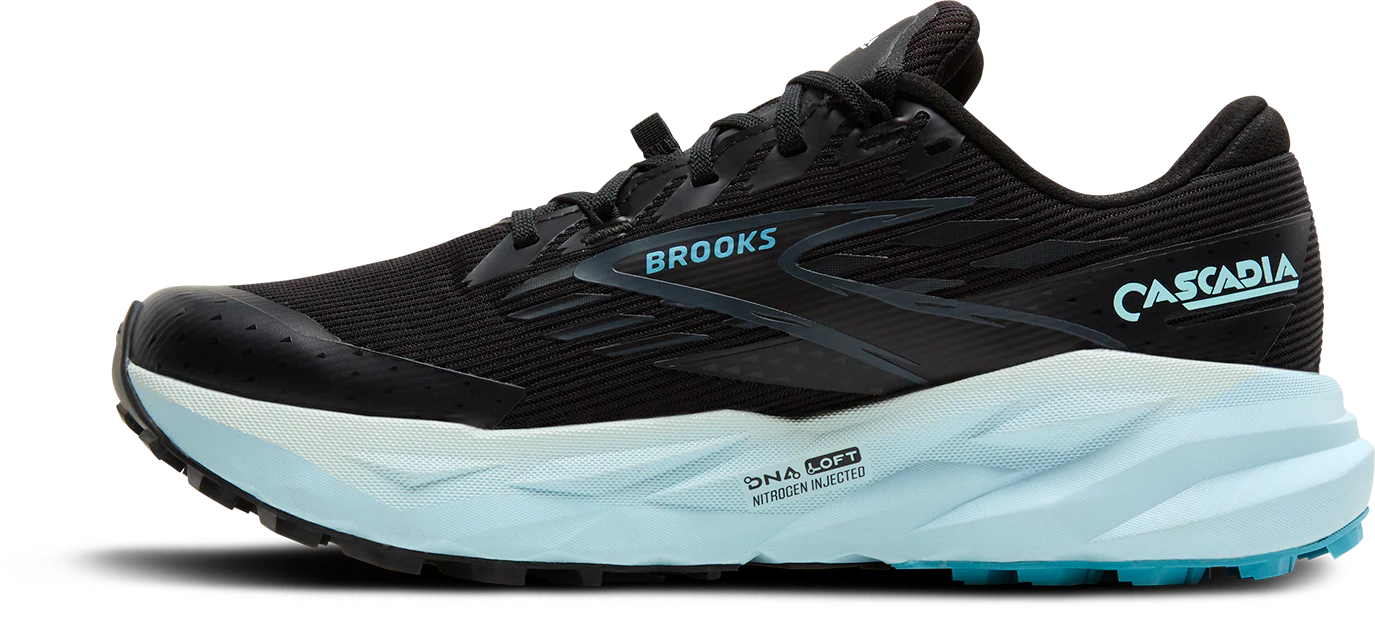 Brooks Womens Cascadia 19 GTX - Black/Ebony/Blue Flower - Trail - AW25 - Image 6