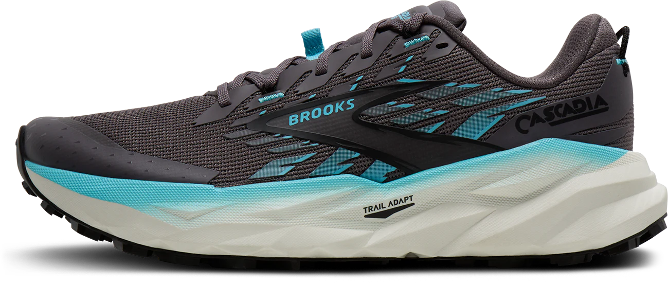 Brooks Womens Cascadia 19 - Rabbit/Black/Bluefish - Trail - SS26 - Image 4