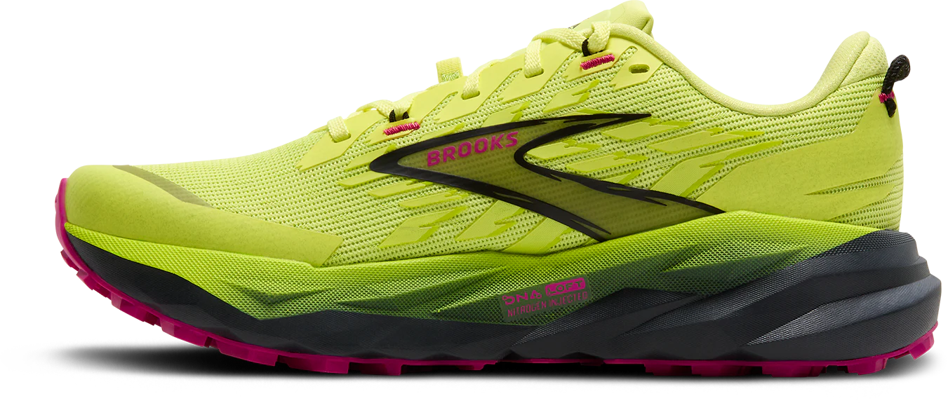 Brooks Womens Cascadia 19 - Sunny Lime/Black/Magenta - Trail - AW25 - Image 6