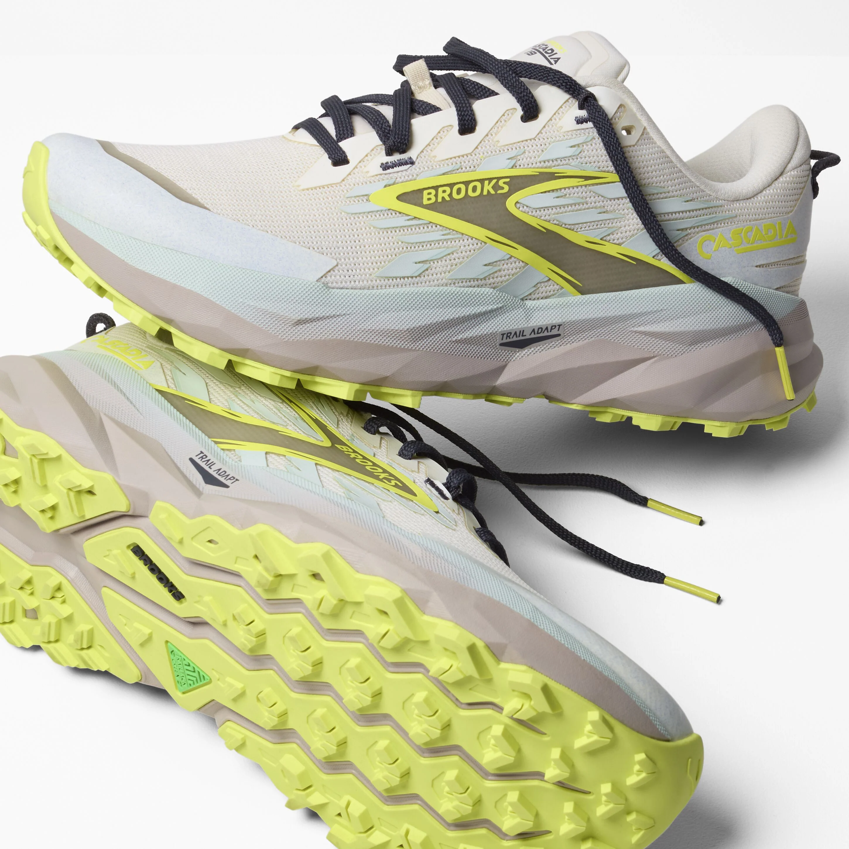Brooks Womens Cascadia 19 Wide - D Width - Coconut/Misty Blue/Ebony - Trail - AW25 - Image 4