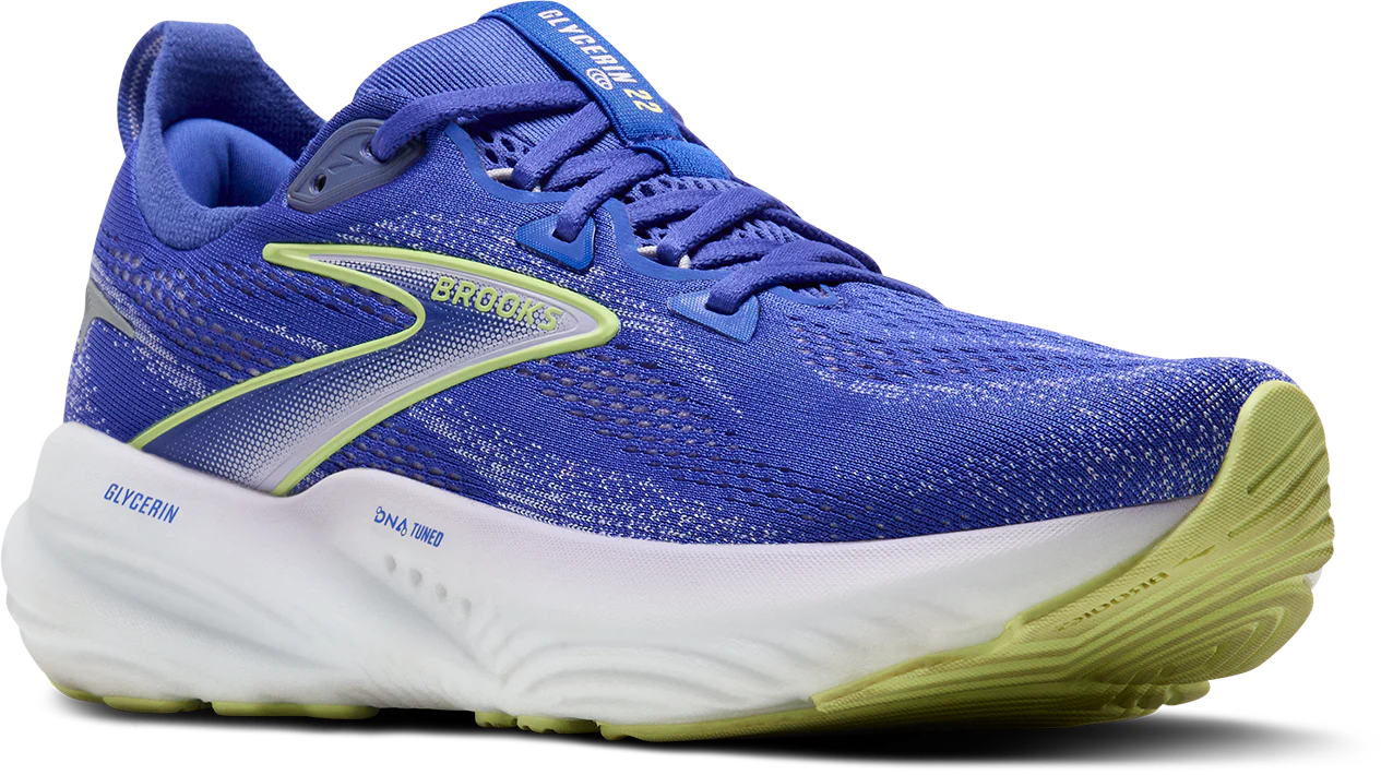 Brooks Womens Glycerin 22 - Amparo Blue/Hyper Iris/Yellow - Neutral - SS25 - Image 3