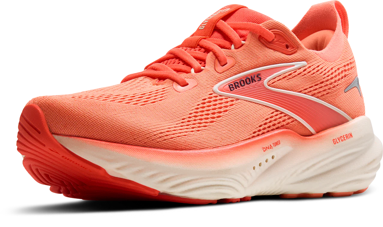 Brooks Womens Glycerin 22 - Desert Flower/Hot Coral/Milk - Neutral - SS25 - Image 5