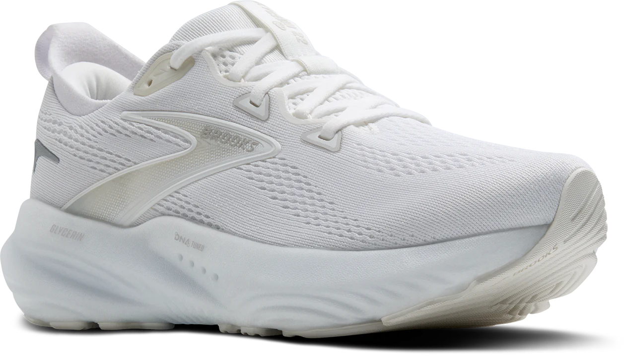 Brooks Womens Glycerin 22 - White/White/Grey - Neutral - SS25 - Image 4