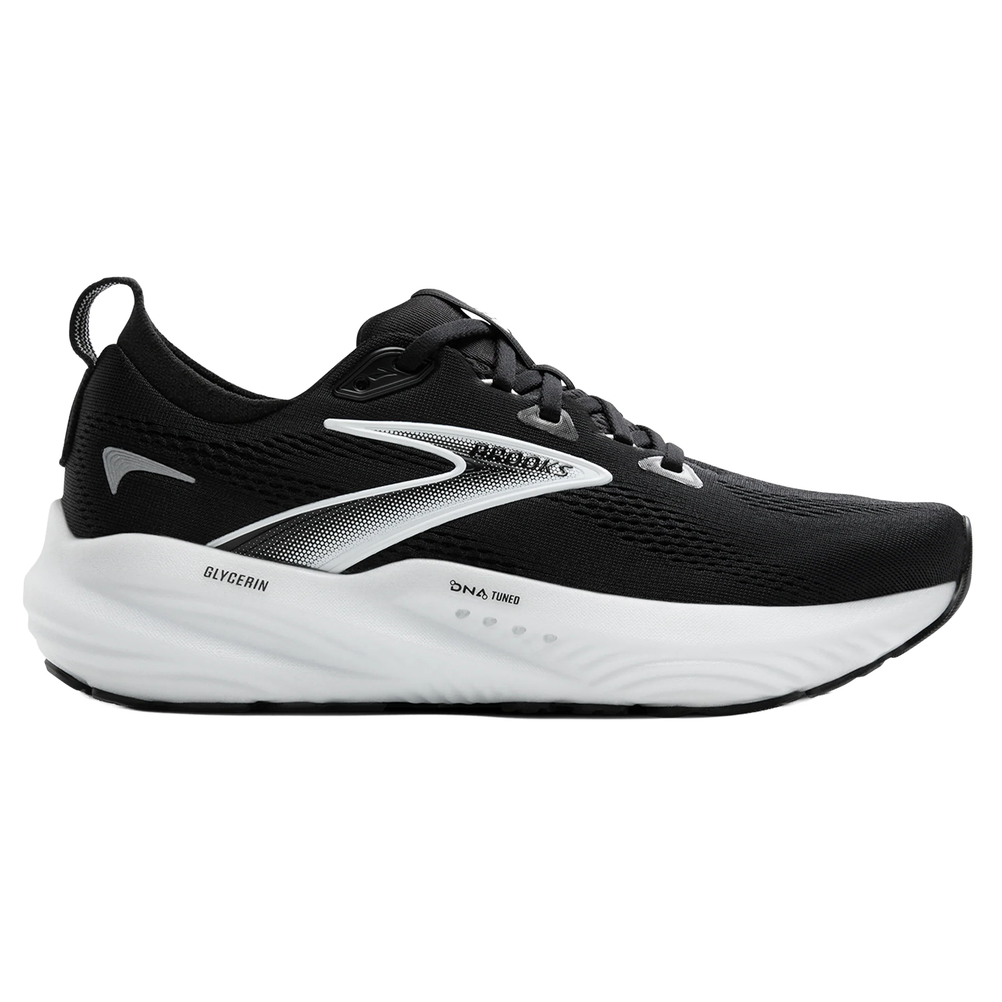 Brooks Womens Glycerin 22 - Wide - D Width - Black/Grey/White - Neutral - SS25