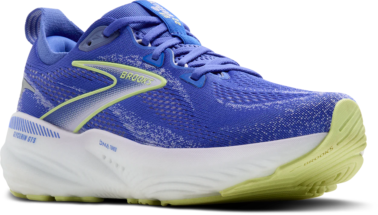 Brooks Womens Glycerin GTS 22 - Amparo Blue/Hyper Iris/Yellow - Stability - SS25 - Image 6