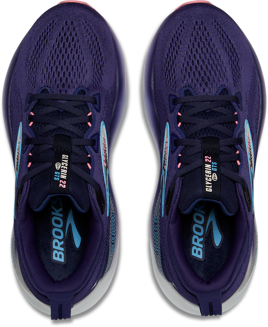 Brooks Womens Glycerin GTS 22 - Blue Ribbon/Peacoat/Dianthus - Stability - SS25 - Image 3