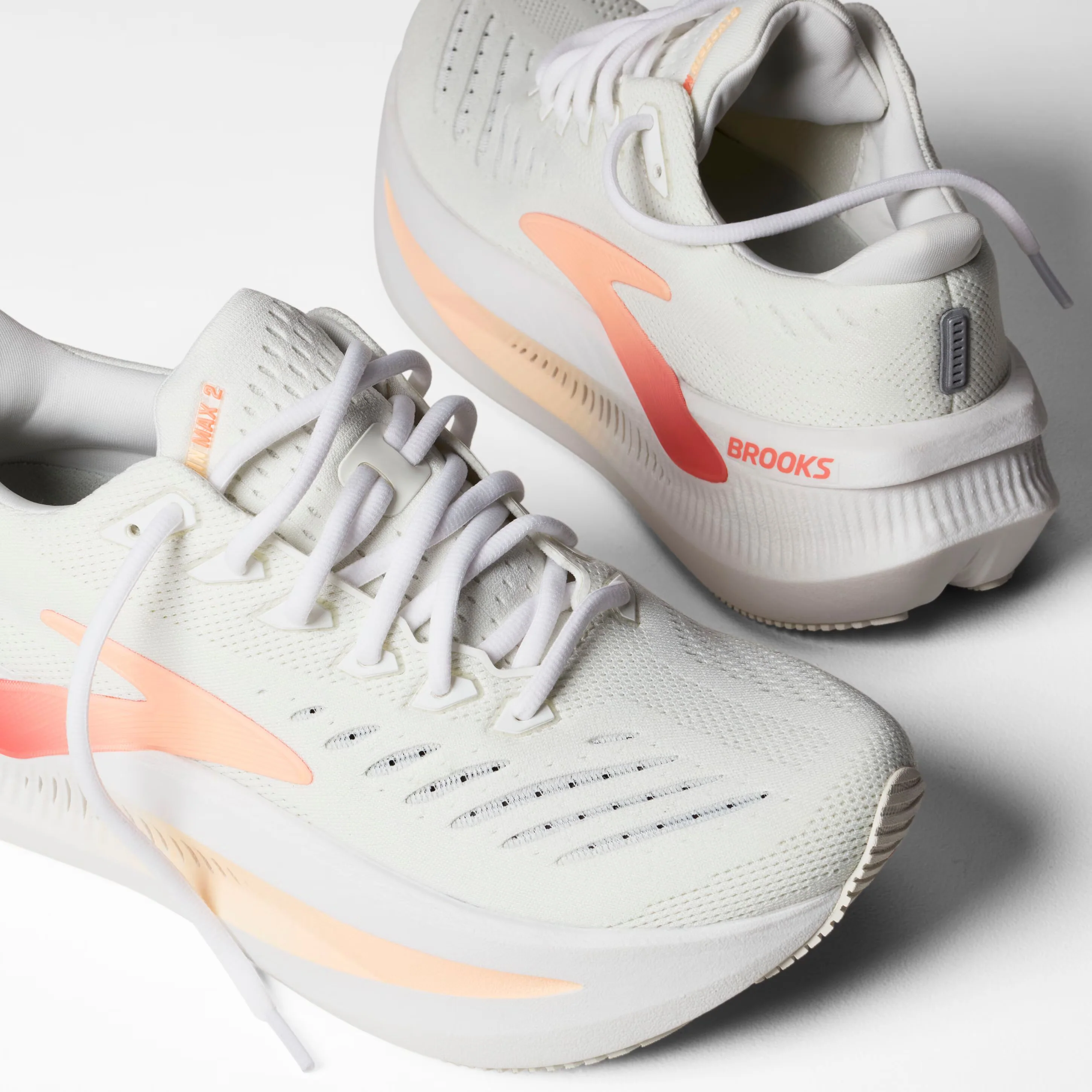 Brooks Womens Glycerin Max 2 - White/Coral/Peach - Neutral - SS26 - Image 6