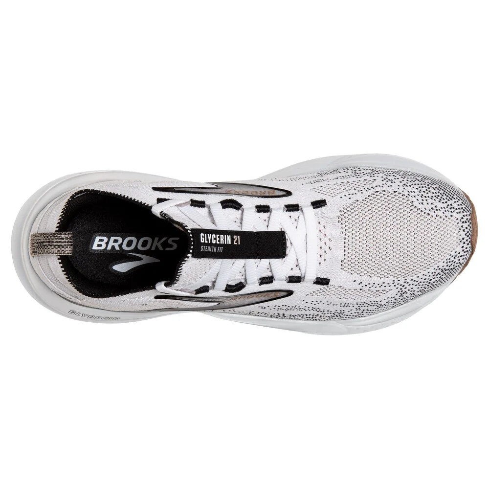 Brooks Womens Glycerin StealthFit GTS 21 - White/Grey/Black - Stability - Image 7
