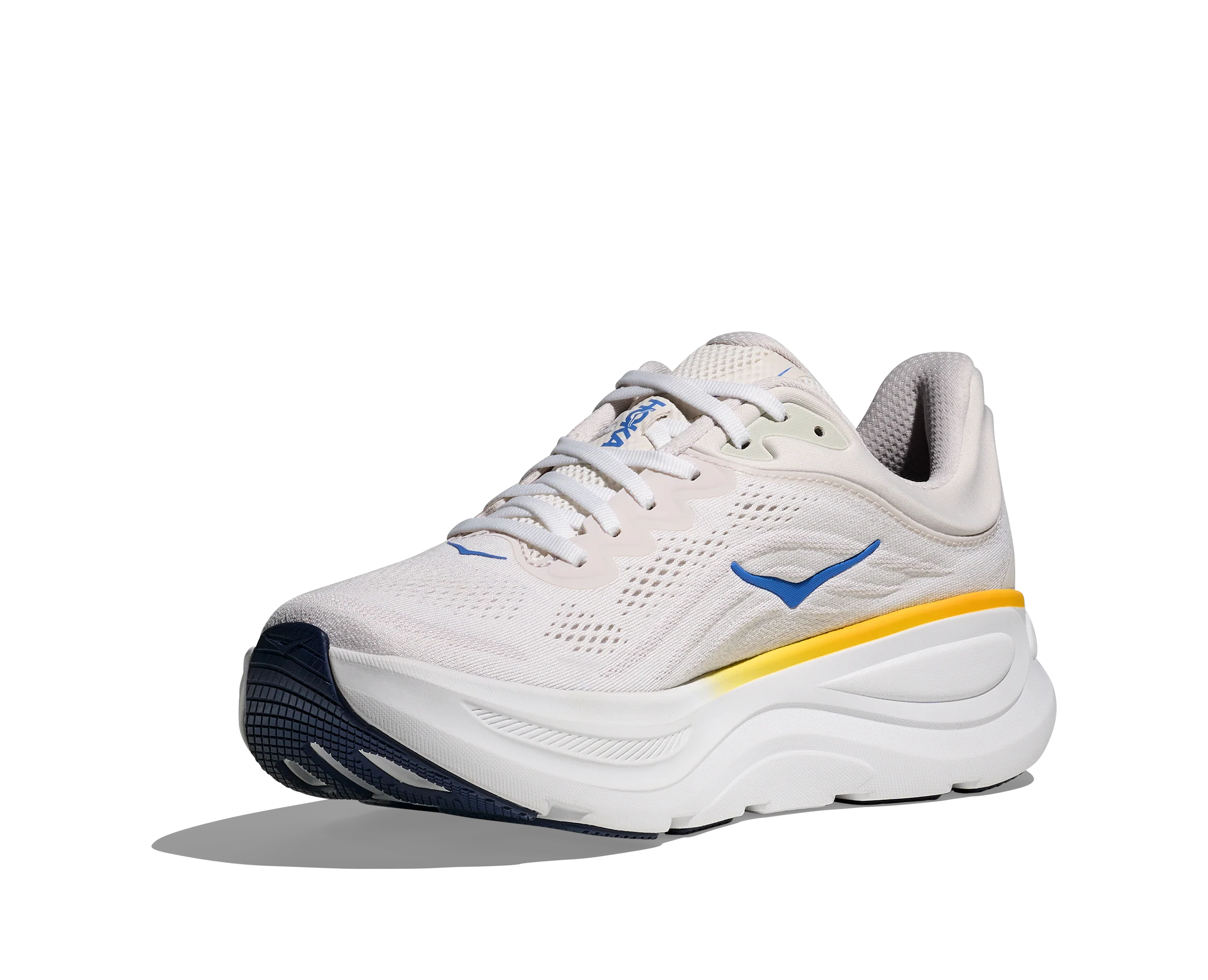 Hoka Mens Bondi 9 - White/Grout - Neutral - AW25 - Image 6