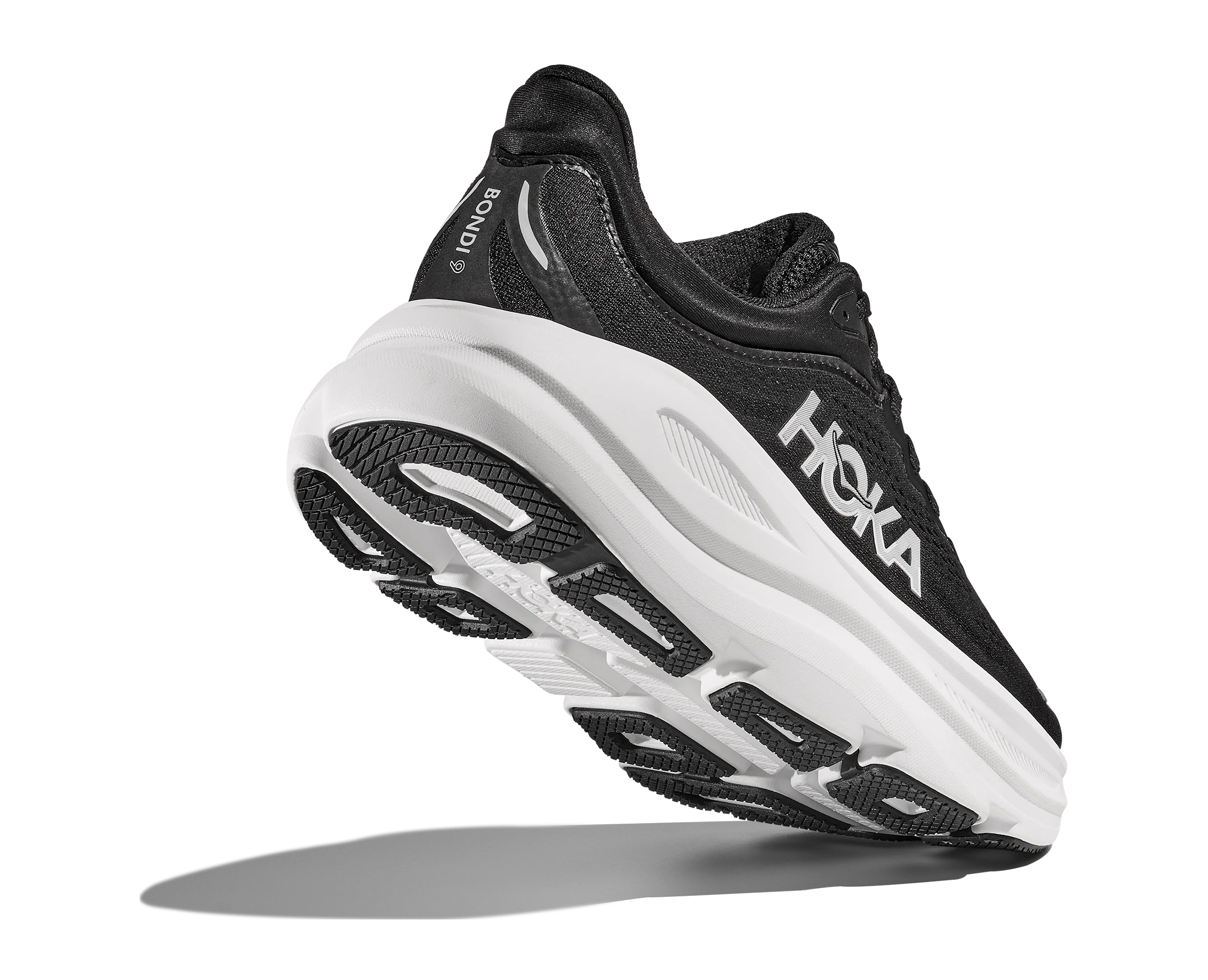 Hoka Mens Bondi 9 Wide - 2E Width - Black/White - Neutral - AW25 - Image 7